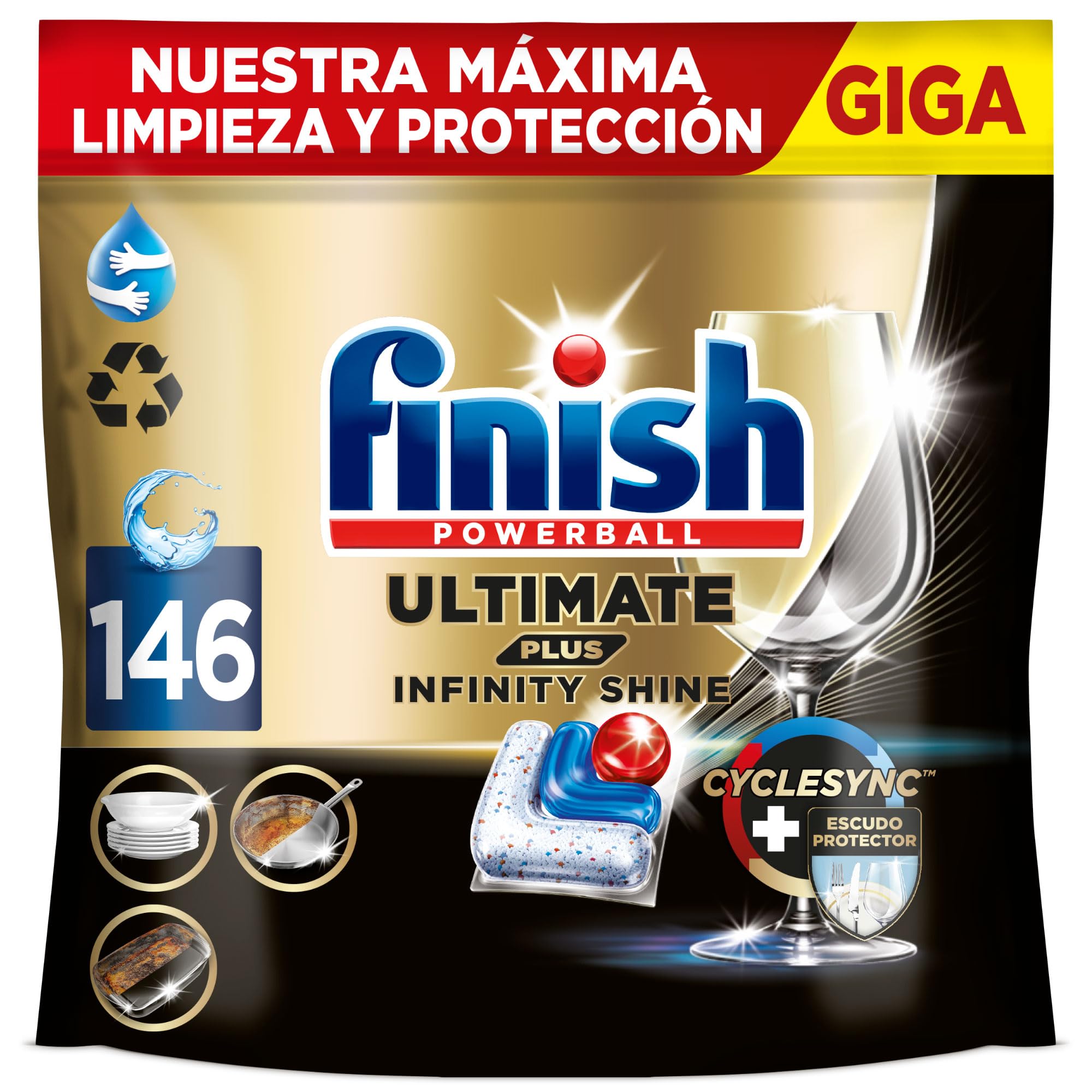 Finish Ultimate Plus Infinity Shine: Limpieza Intensiva para Platos Brillantes