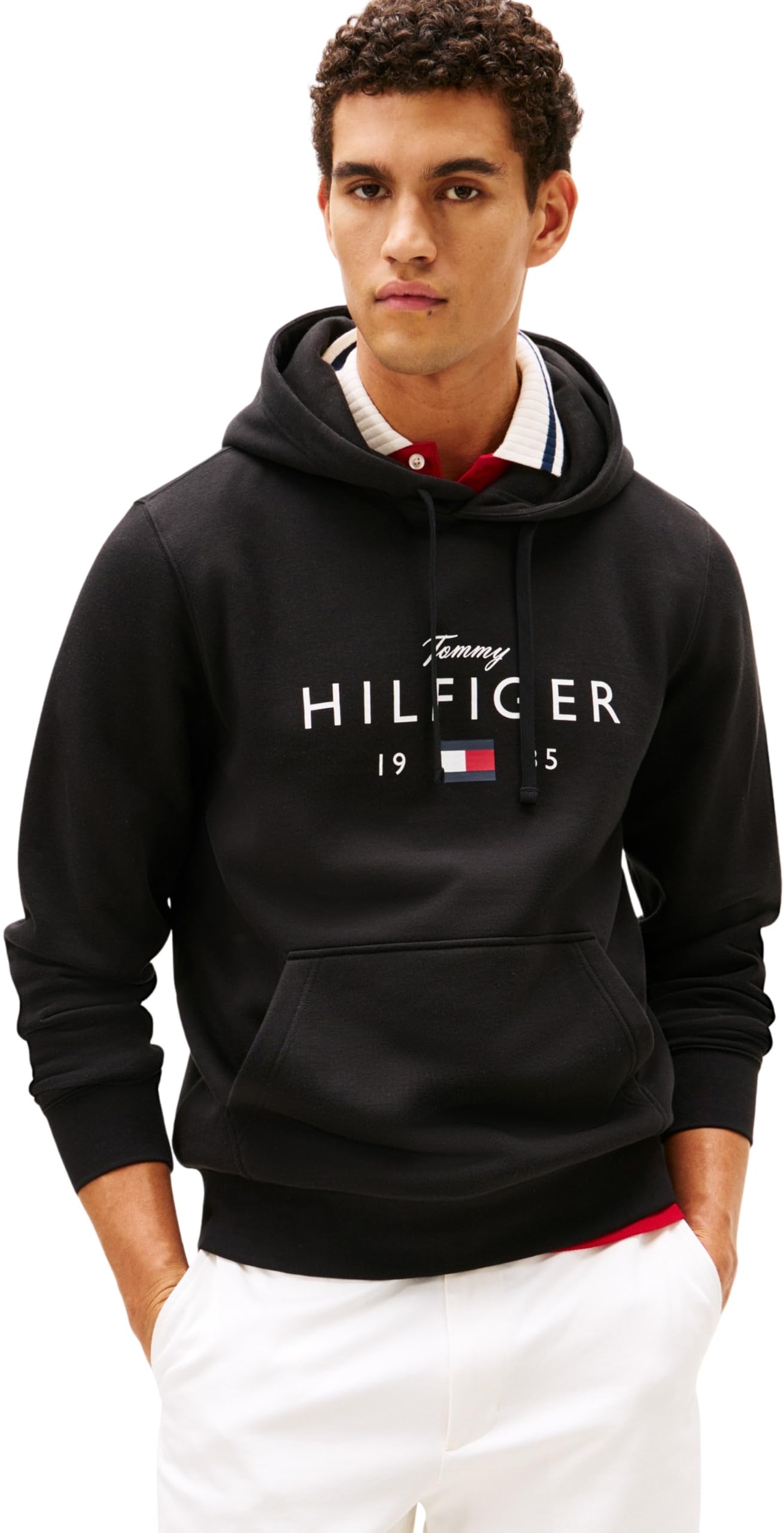Tommy Hilfiger Sudadera con Capucha para Hombre, Marca Love Big Hilfiger MW0MW41427, Color Negro