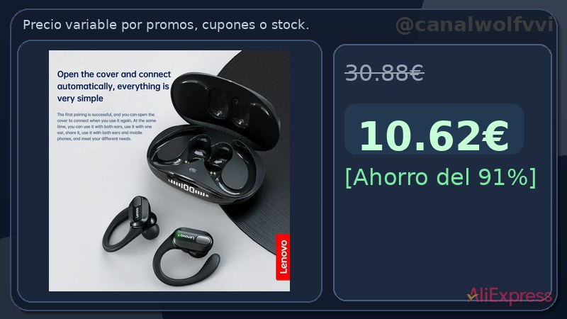 Bajada De Precio Lenovo Xt80 Auriculares Inalámbricos Bluetooth 5,3 Auriculare
