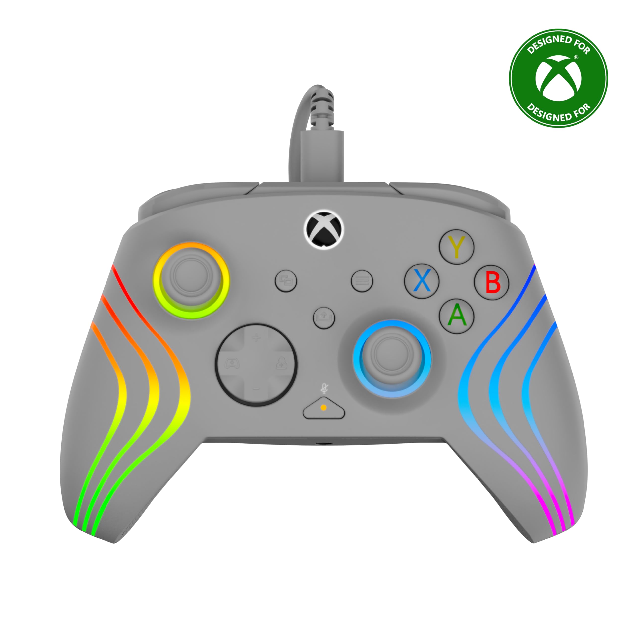 Turtle Beach Afterglow Wave Mando Gris con Cable RGB - con Licencia para Xbox Series XS, Xbox One