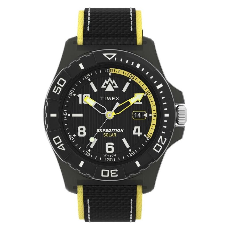 Timex Reloj Expedition North - Reloj de 46 mm para hombre, eco-friendly negro, correa de liberaci