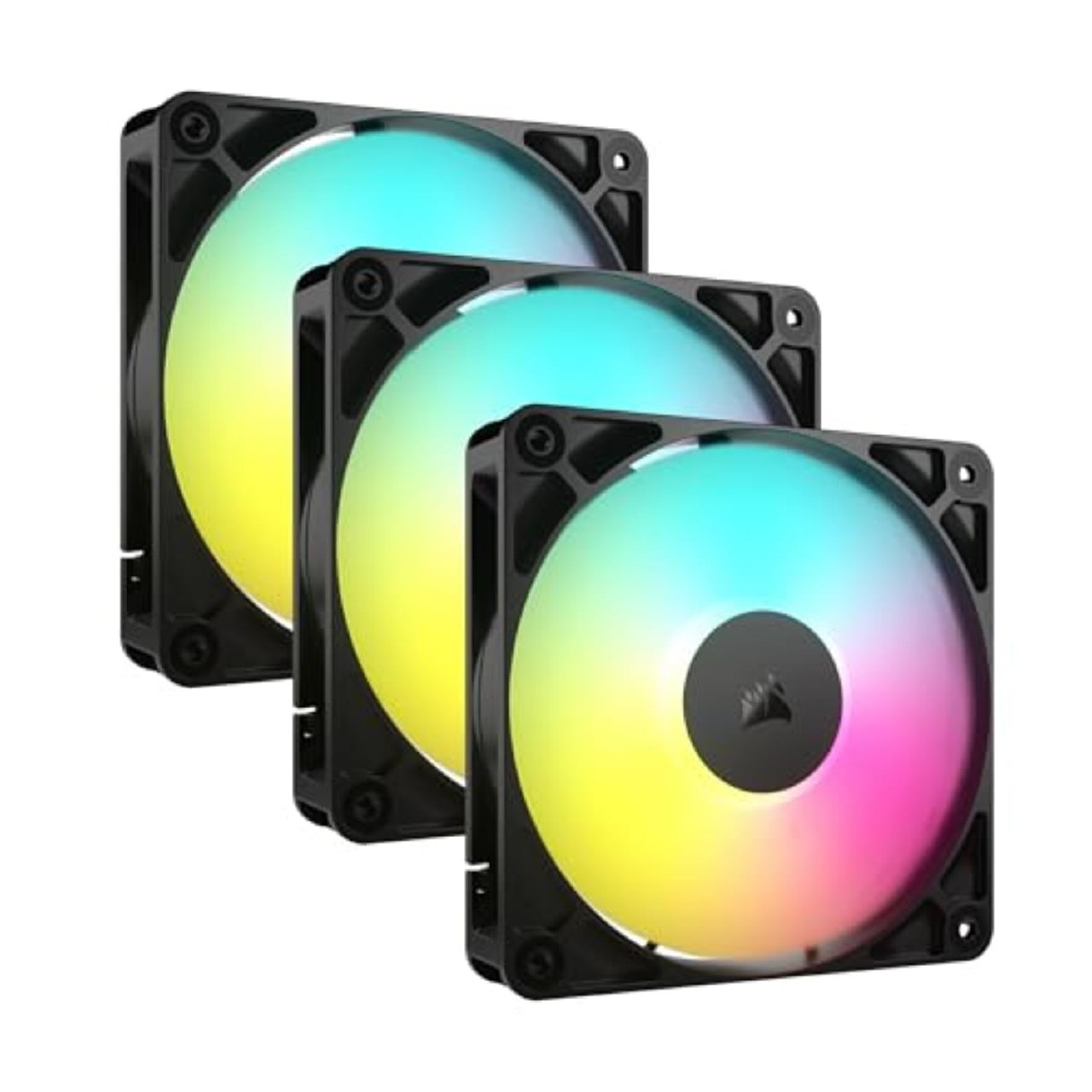 Corsair Rs120 Argb 120 Mm Pwm Ventiladores – Conexión En Cadena – Bajo Nivel De Ruido – Ro