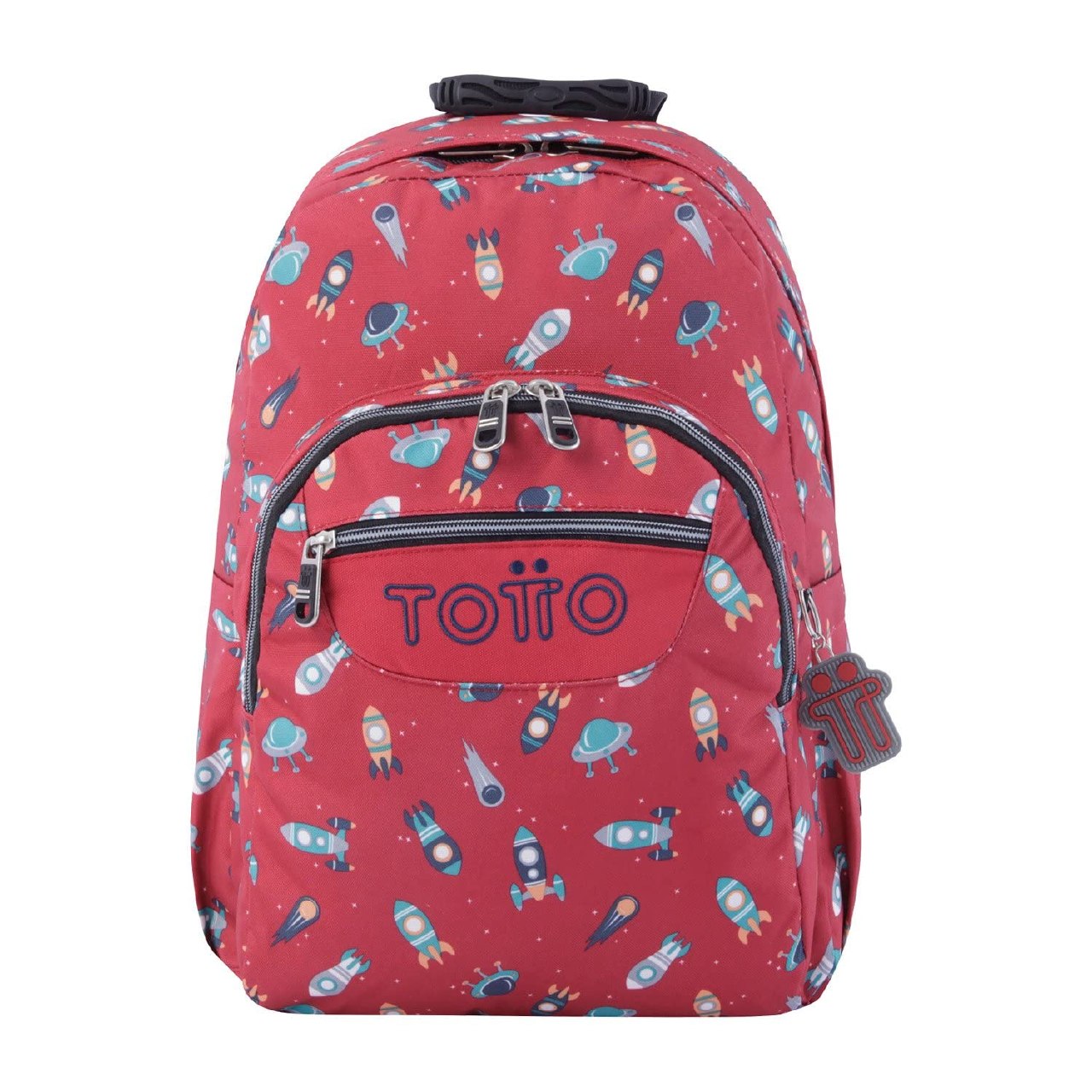 TOTTO - Mochila Escolar Adaptable a Carro, Modelo Acuareles, Capacidad 20 L, Bolsillo para Botell