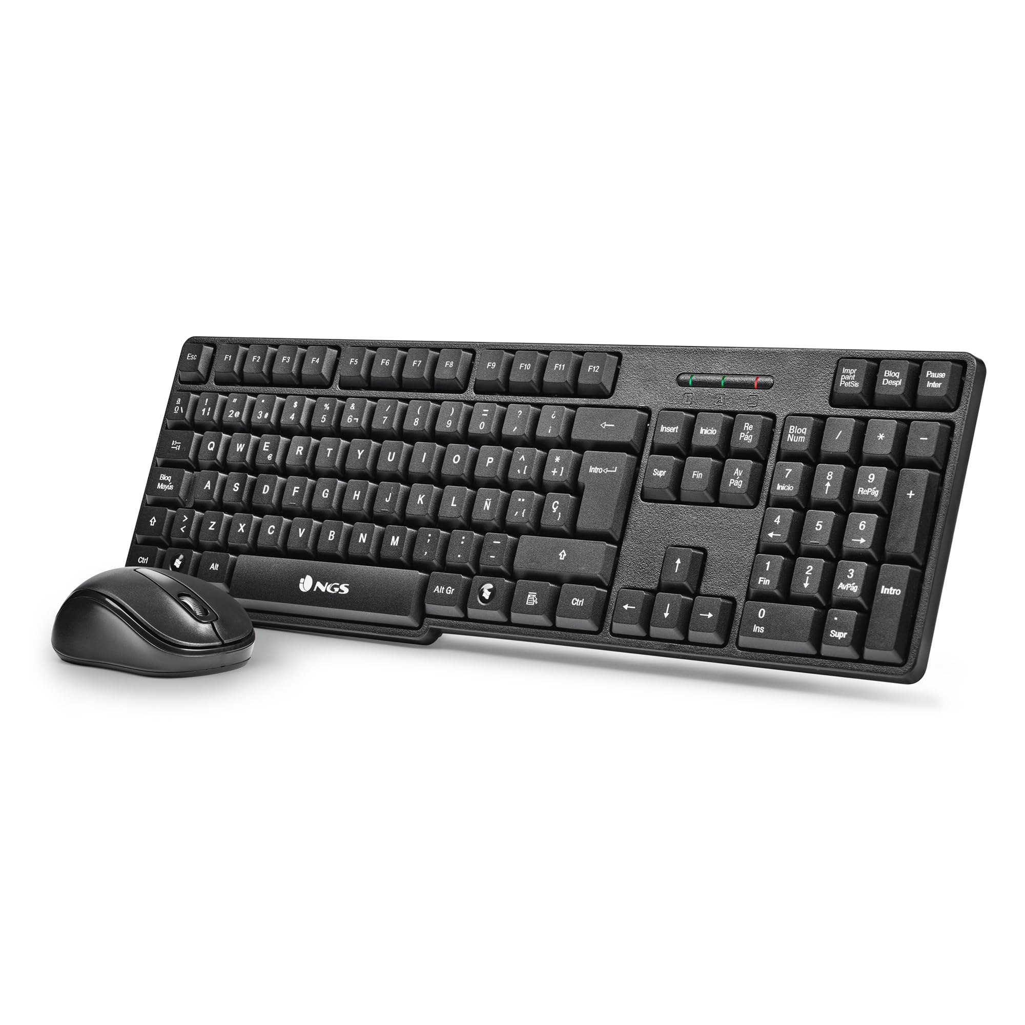 NGS Euphoria Kit Idioma Español (QWERTY) - Combo Teclado y Ratón Inalámbrico 2.4GHz