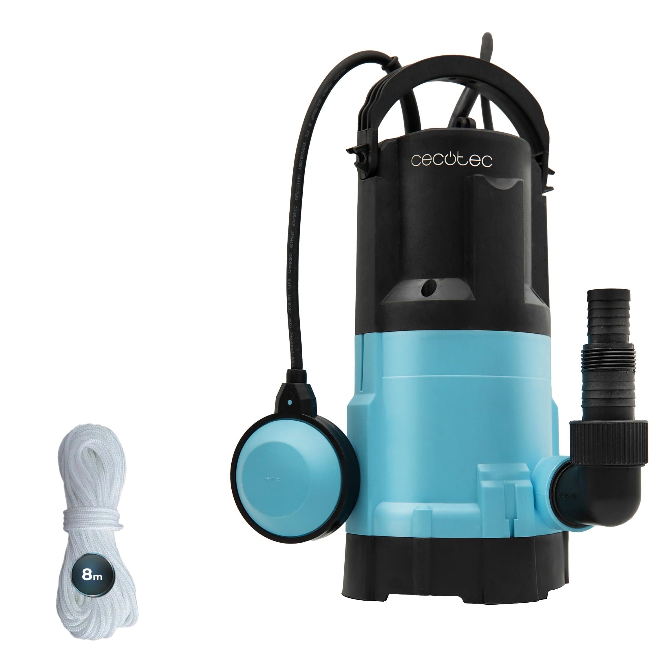 Cecotec Bomba Sumergible Axike 750 Dark&Crystal. 750W, 2in1 Aguas Limpias y Sucias, 14000L/h, Fun