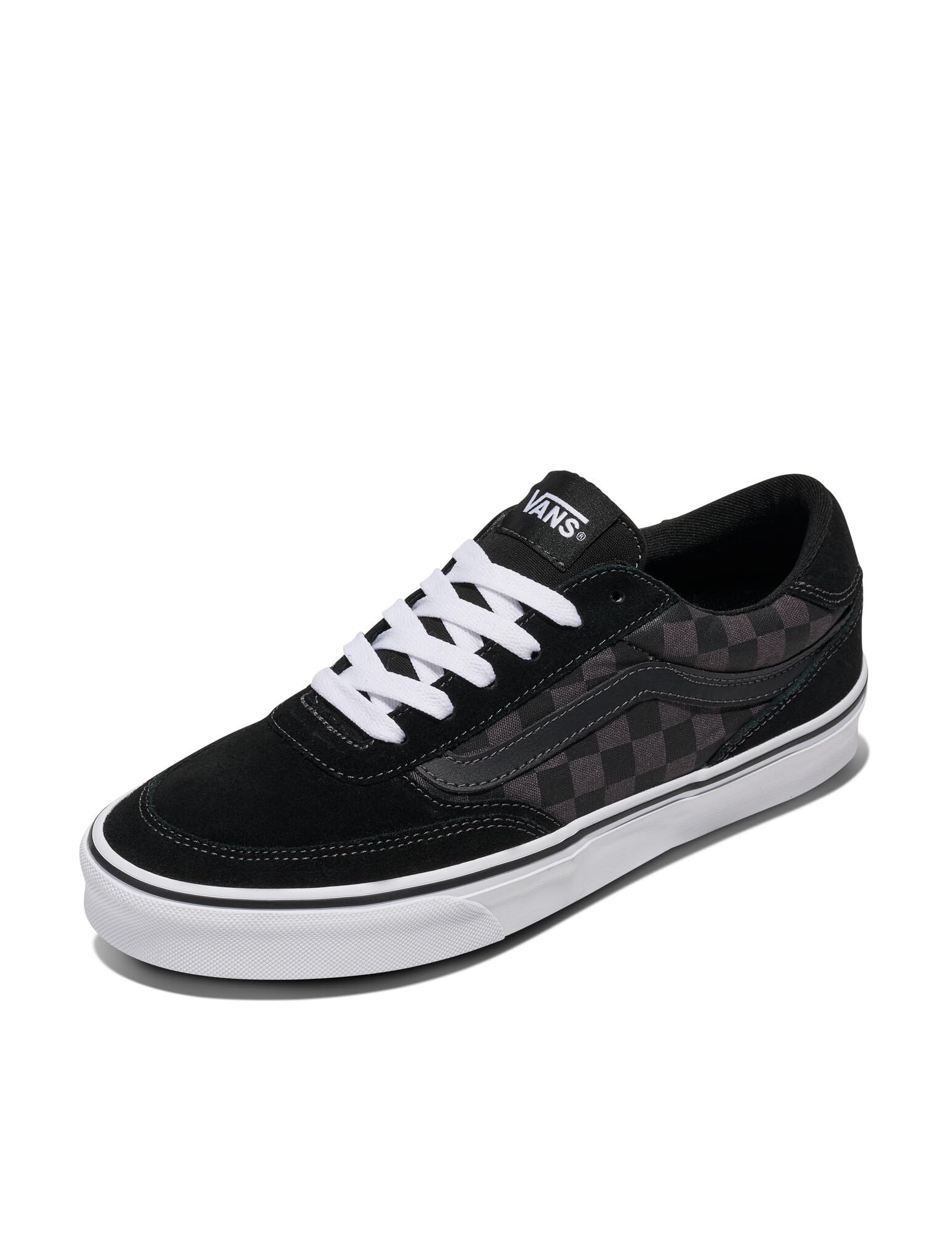 Vans Hombre Brooklyn LS Zapatilla Checkerboard Black and Asphalt 44 EU