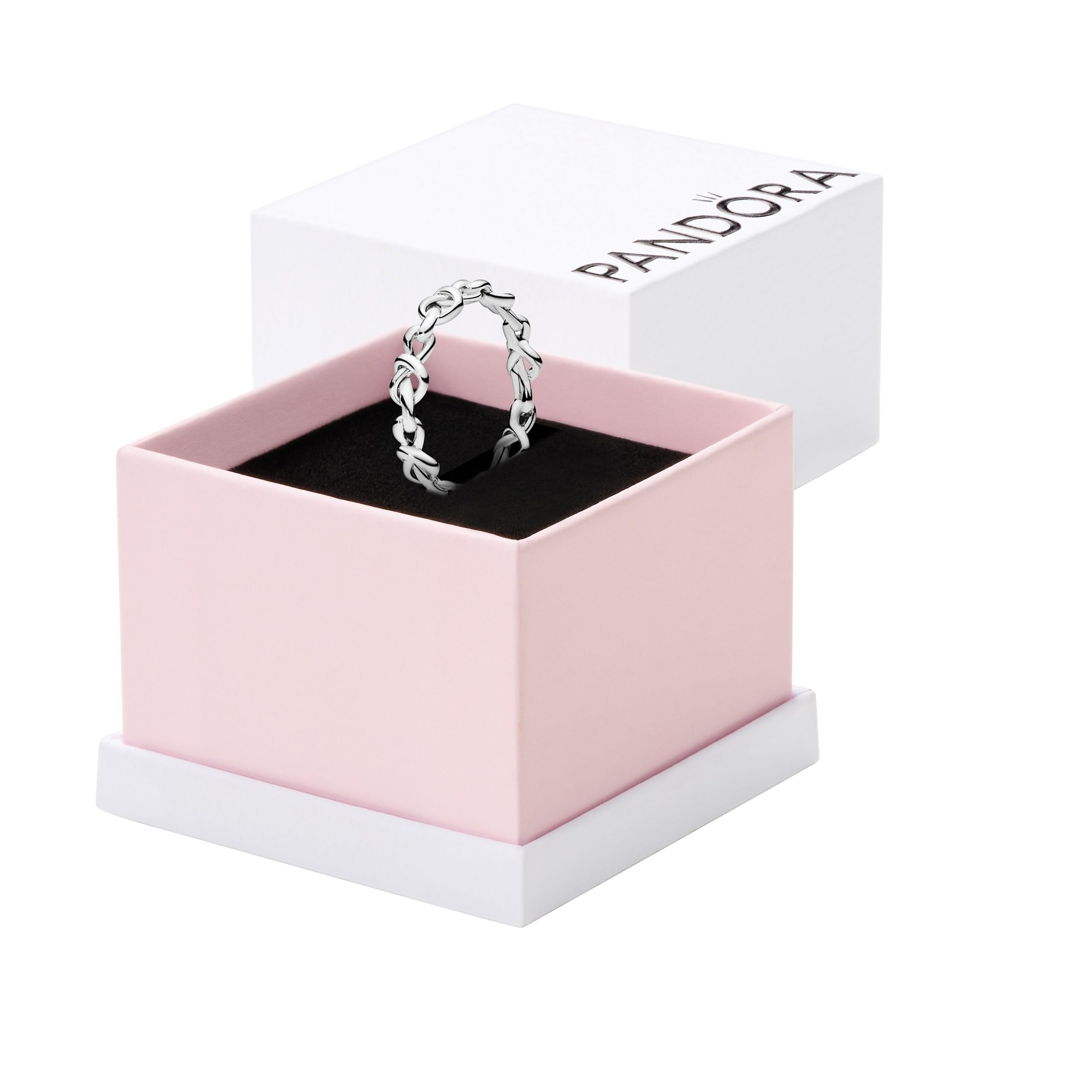 Pandora Anillo con diseño de corazones anudados, talla 54