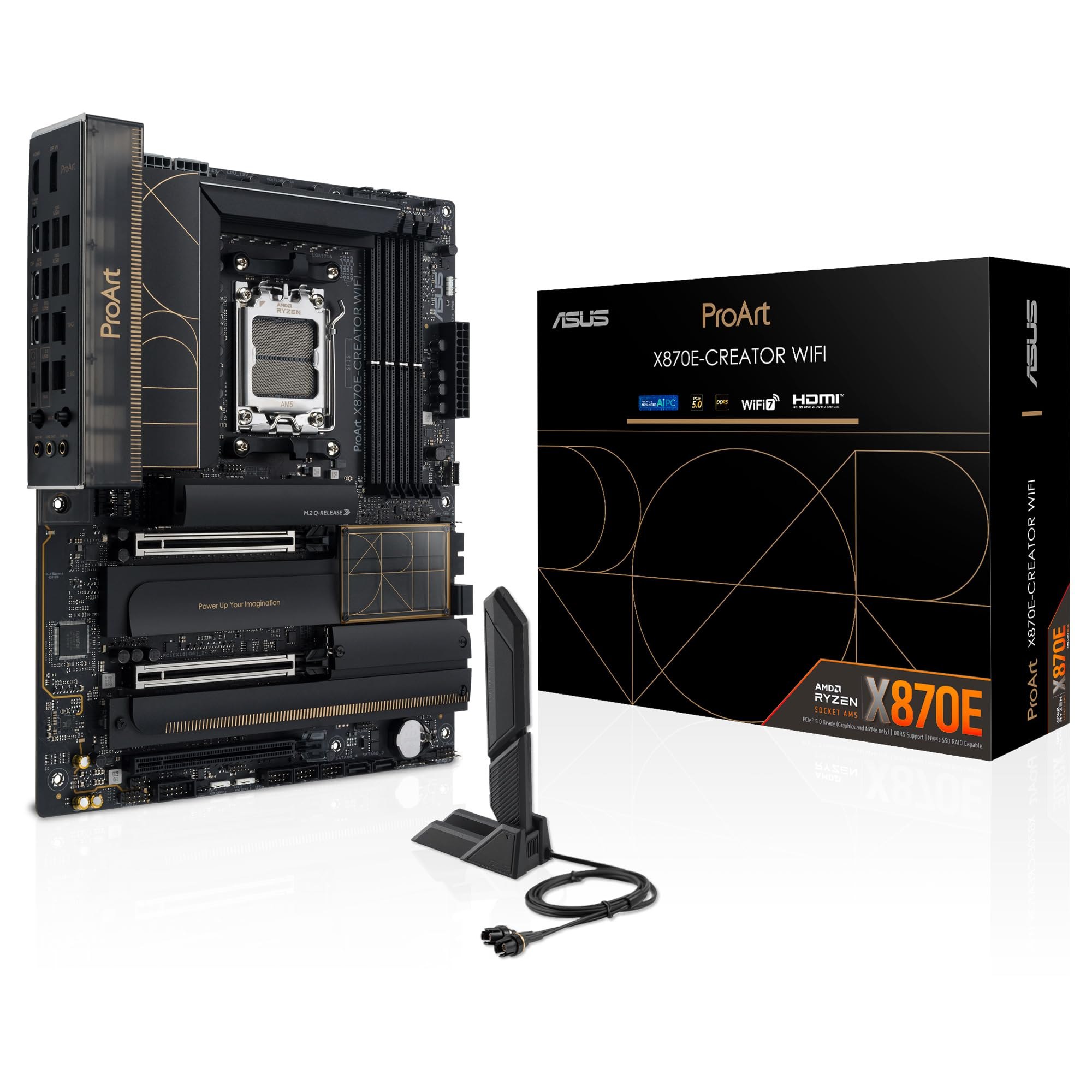 ASUS ProArt X870E-CREATOR WiFi -Placa Base AMD X870E ATX, PCIe 5.0 x16 Compatible con GPU de últ