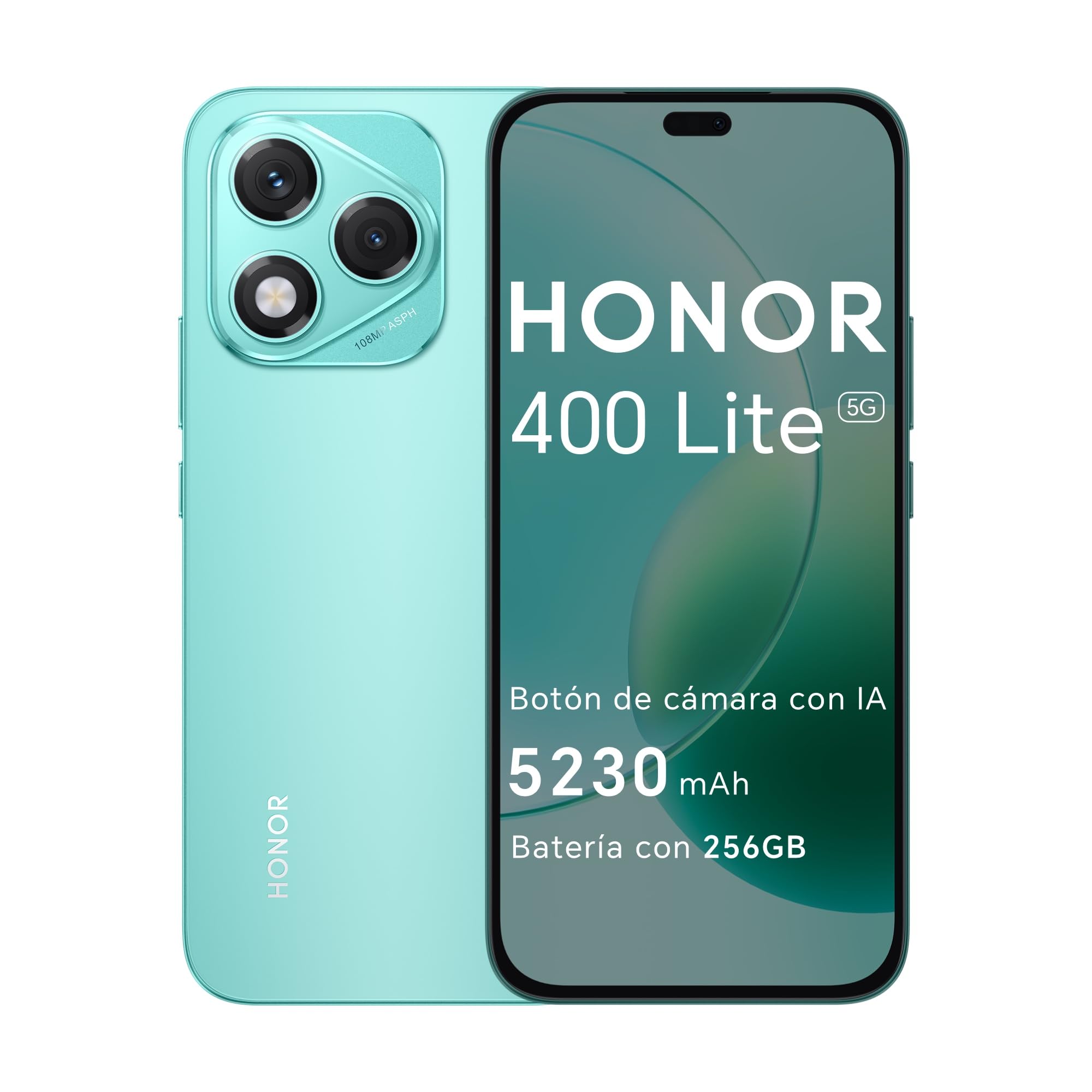 Honor 400 Lite 5G - Smartphone De 8Gb+256Gb, Dual Sim Nfc, 108Mp Botón Con Ia, 6.7'', Pantalla A