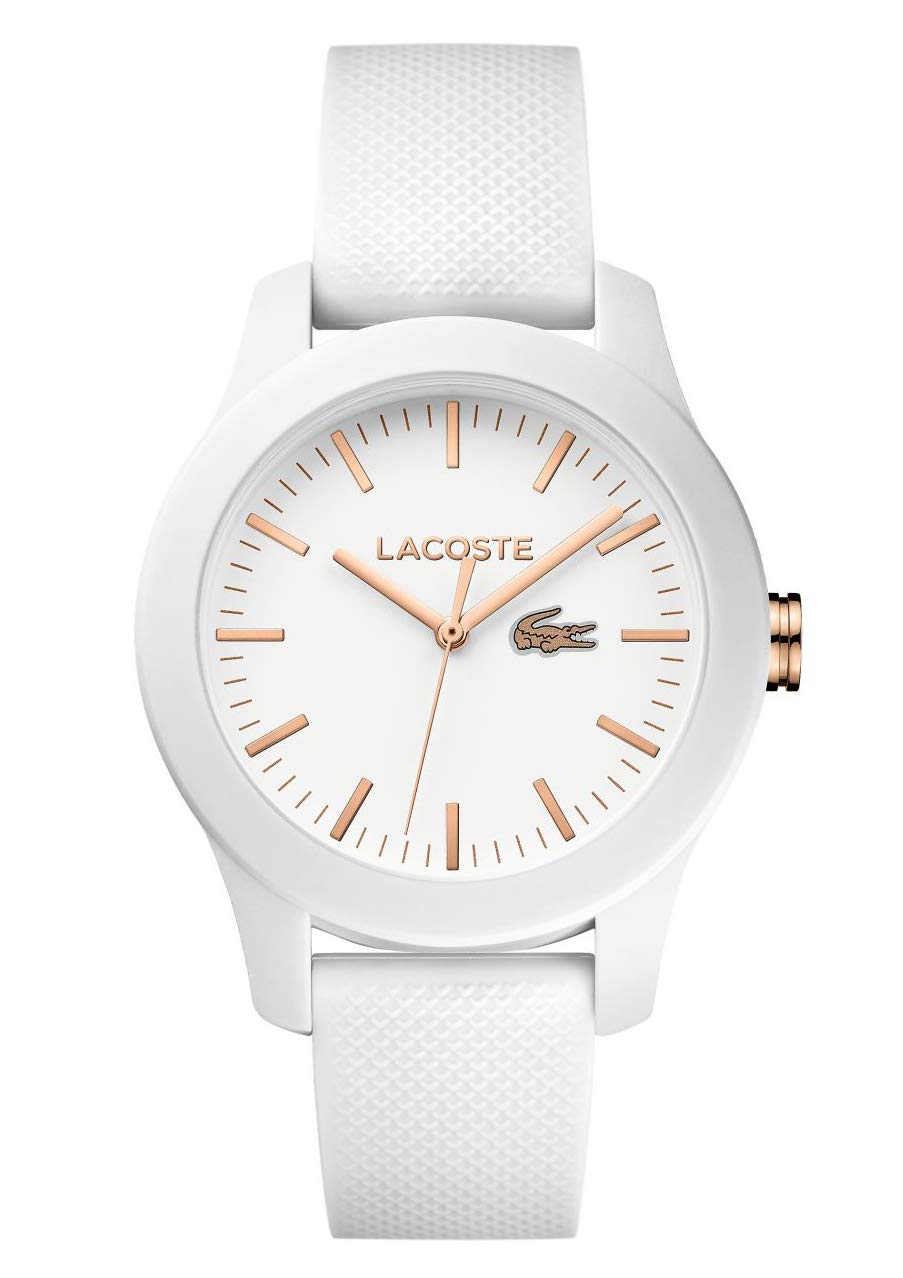 Lacoste Reloj Analógico de Cuarzo para Mujer Colección LACOSTE.12.12 con Correa de Silicona Bla