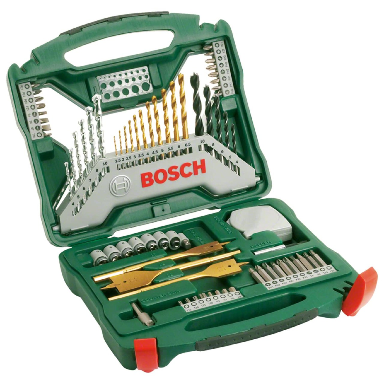 Bosch 70 uds. Set de brocas y puntas de atornillar X-Line de titanio (para madera, mampostería y