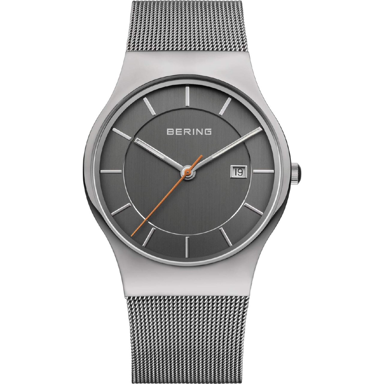 BERING 11938-007 Reloj de cuarzo para hombre con caja de acero inoxidable de 40 mm con acabado en