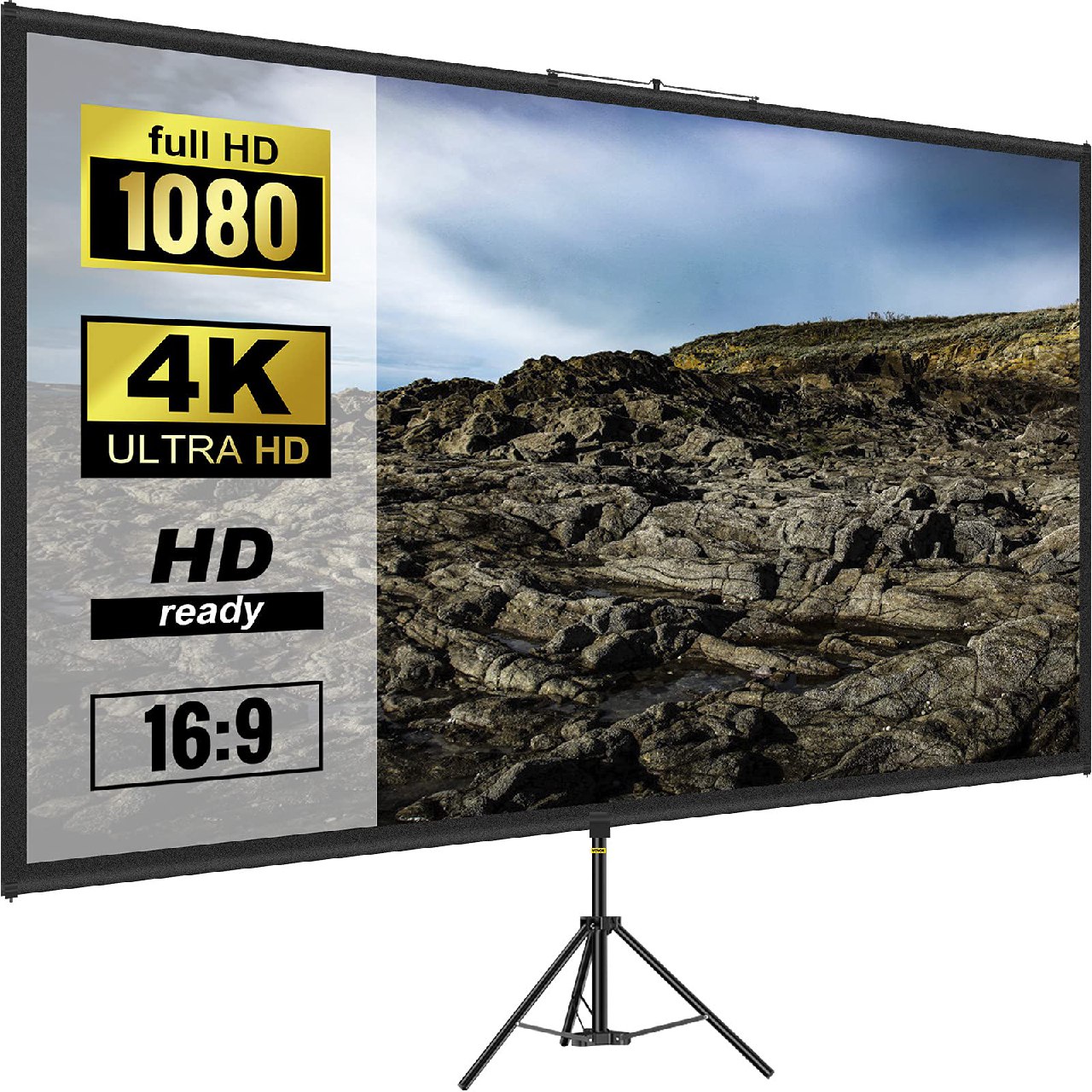 VEVOR Pantalla para Proyector 80" 4K HD con Trípode Altura Ajustable