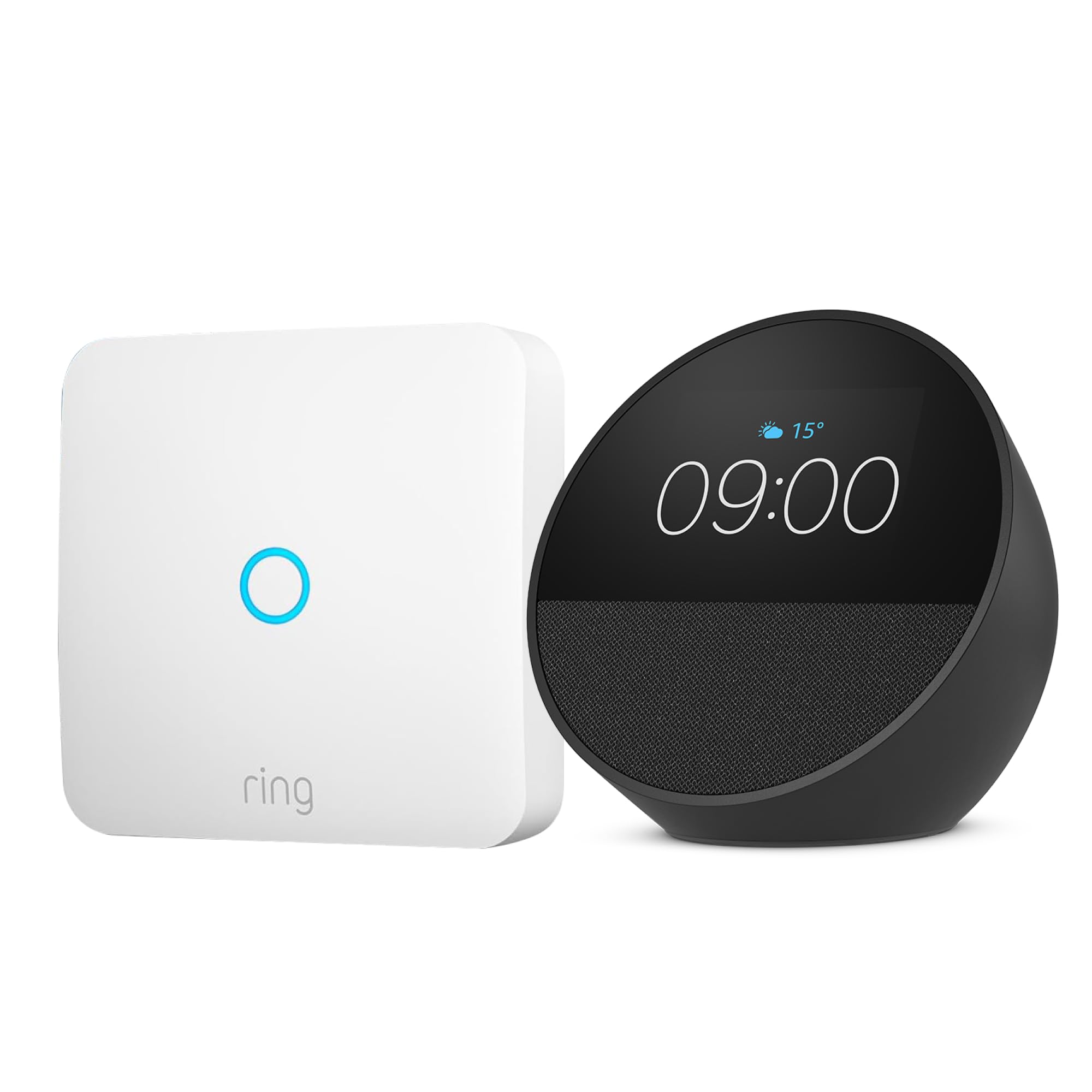 Amazon Echo Spot (última generación) Negro + Ring Intercom Audio Haz que tu interfono sea m