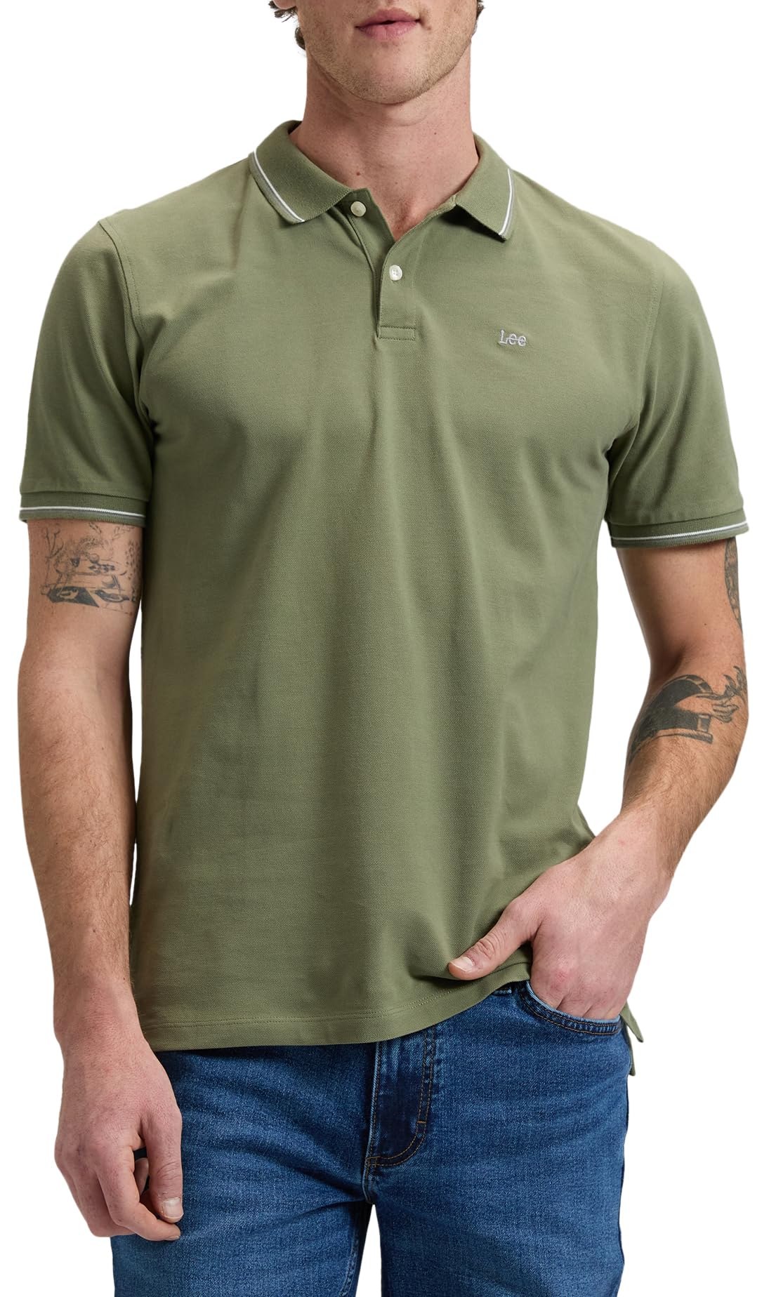 Lee Pique Polo Verde Mercantil XL Hombre