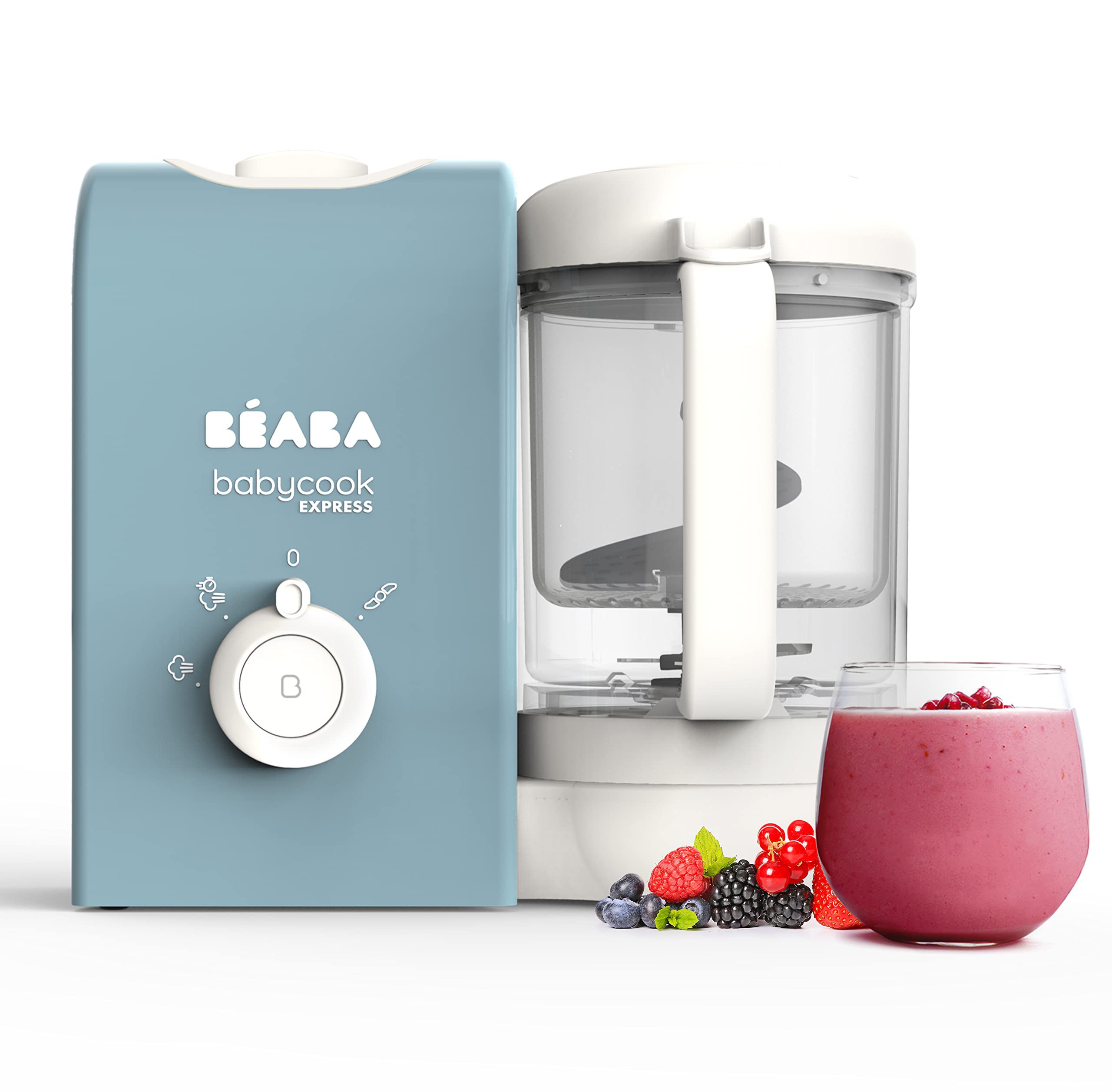 BEABA, Babycook Express, Robot de cocina infantil 4 en 1, Cocción exprés 15min, Mezcla personal