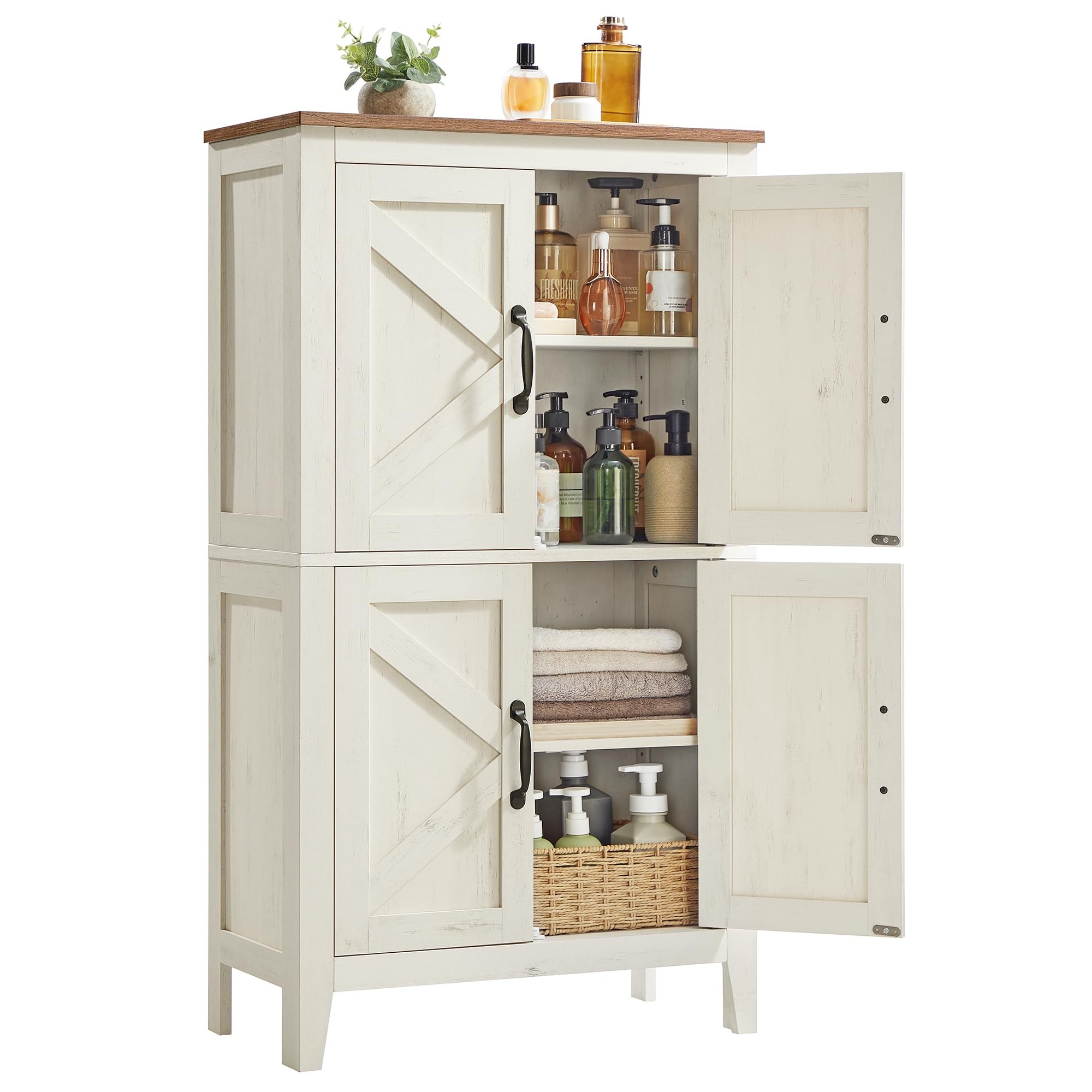 Vasagle Liry Colección - Armario De Almacenamiento, Mueble De Baño Estilo Campo Con Puertas De
