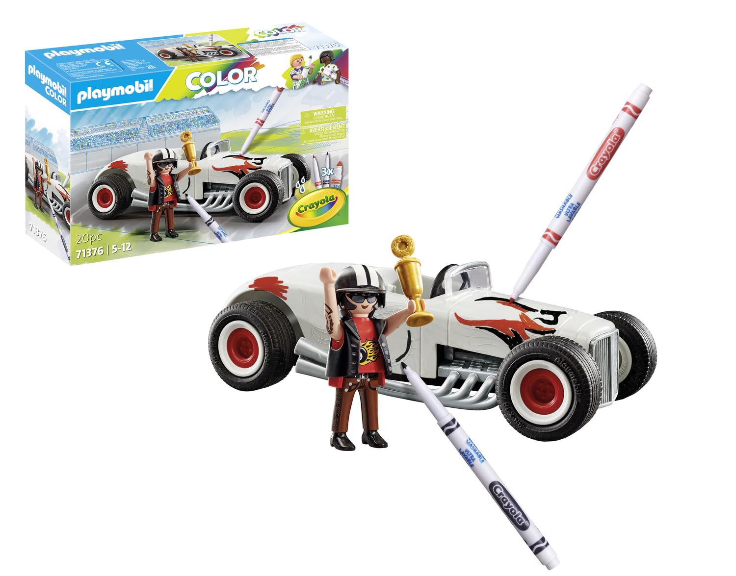 PLAYMOBIL Color 71376 Hot Rod, diversión Creativa para Colorear para los Aficionados a los Coche