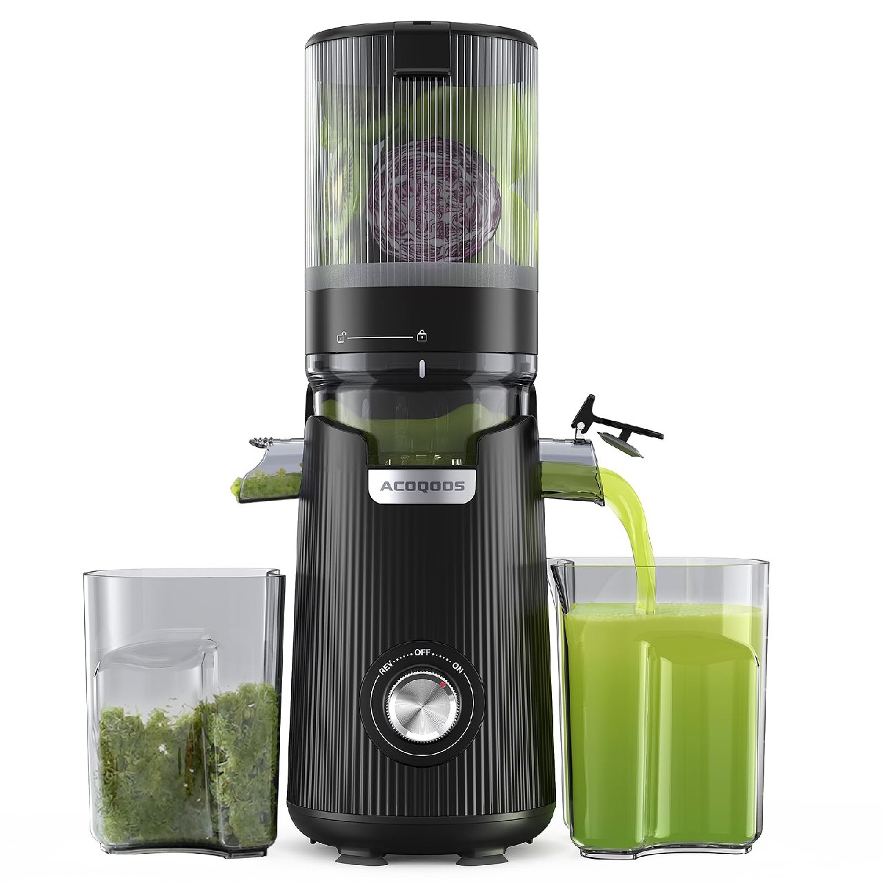 Extractor de zumos y verduras con tubo de alimentación ancho