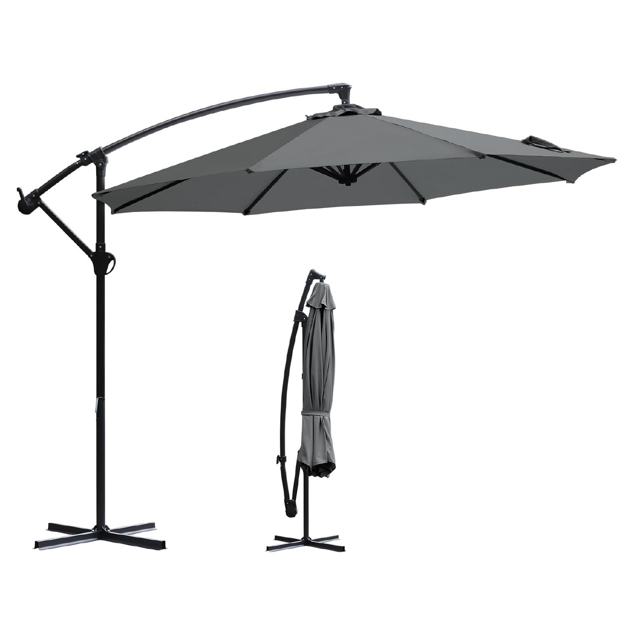 Parasol Sekey 200 cm con manivelle y inclinaison