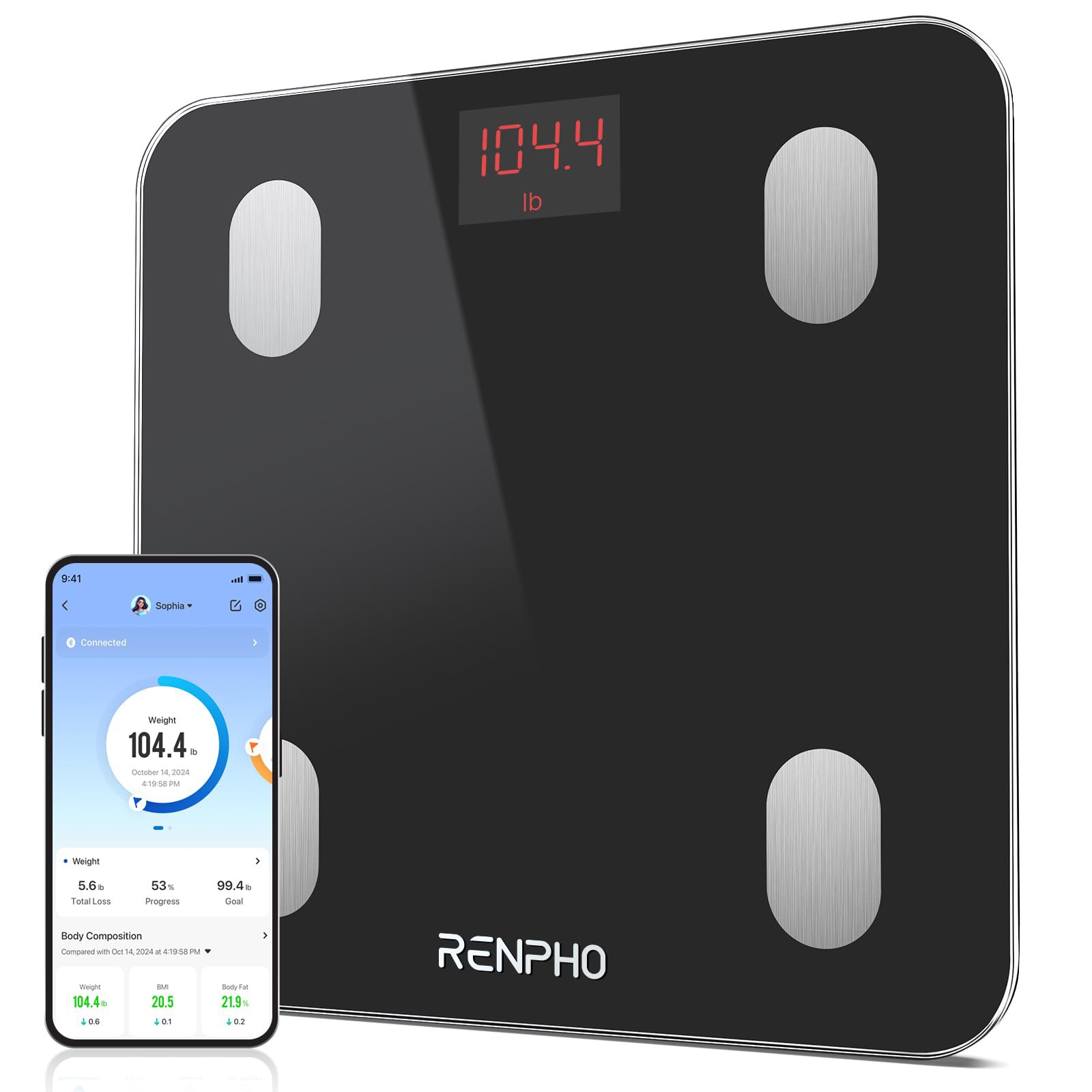 RENPHO Bascula de Baño Digital Grasa Corporal