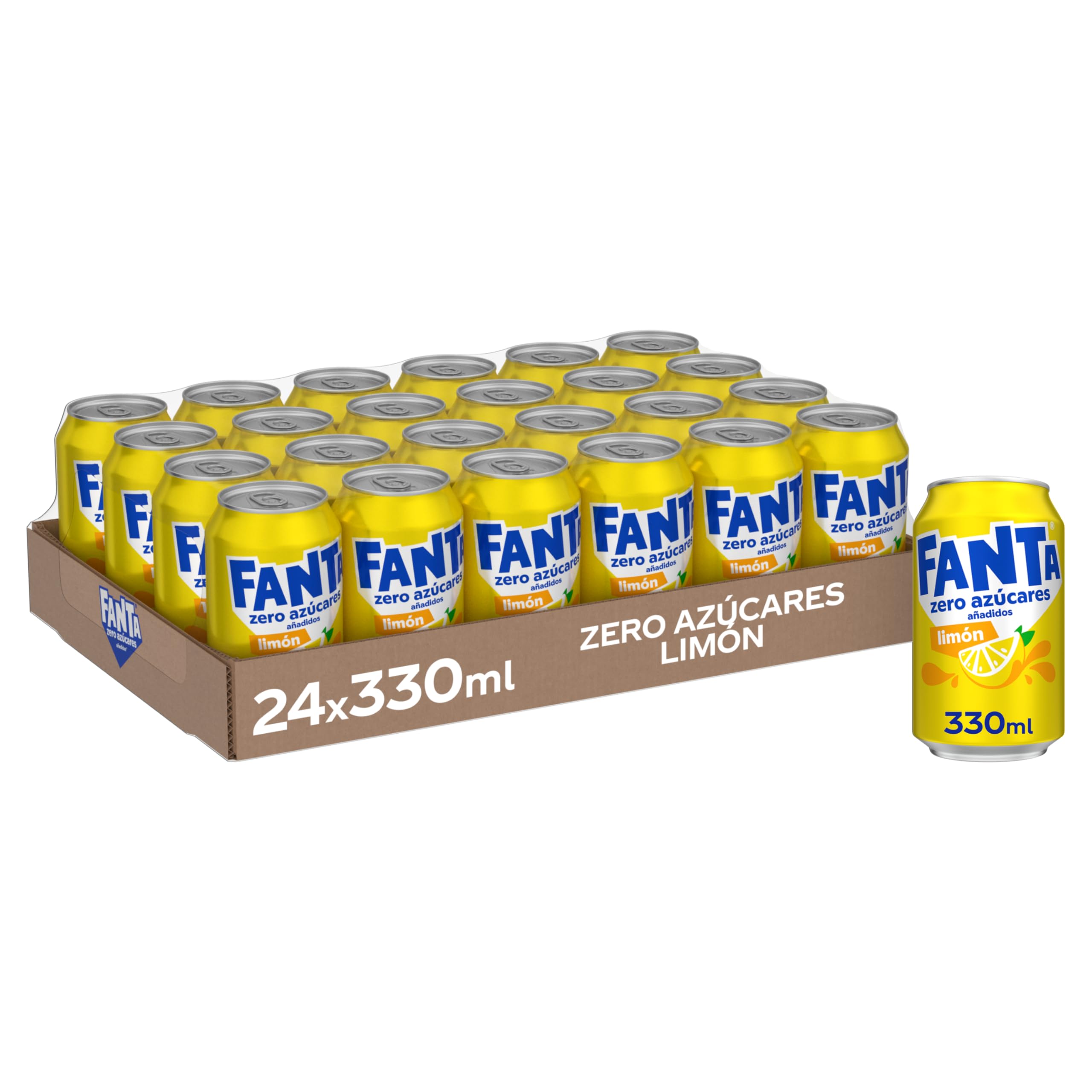 Fanta Limón Zero Azúcar, Refresco de Limón Elaborado a Partir de Zumo