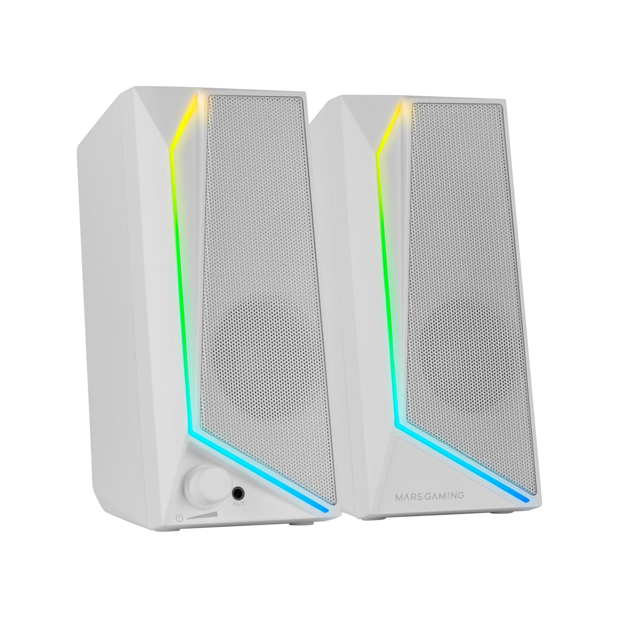 Mars Gaming MS72, Altavoces Gaming 15W, Iluminación RGB Flow, 2 Drivers Activos, Chipset DSP, Co