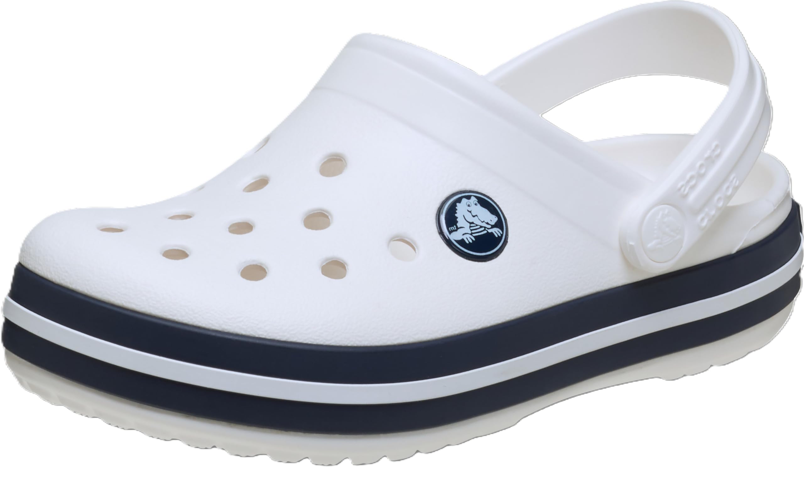 Crocs Crocband - Zueco, Blanco/Azul Marino, Talla 4 UK Niño, Blanco/Azul Marino, 4 UK Child
