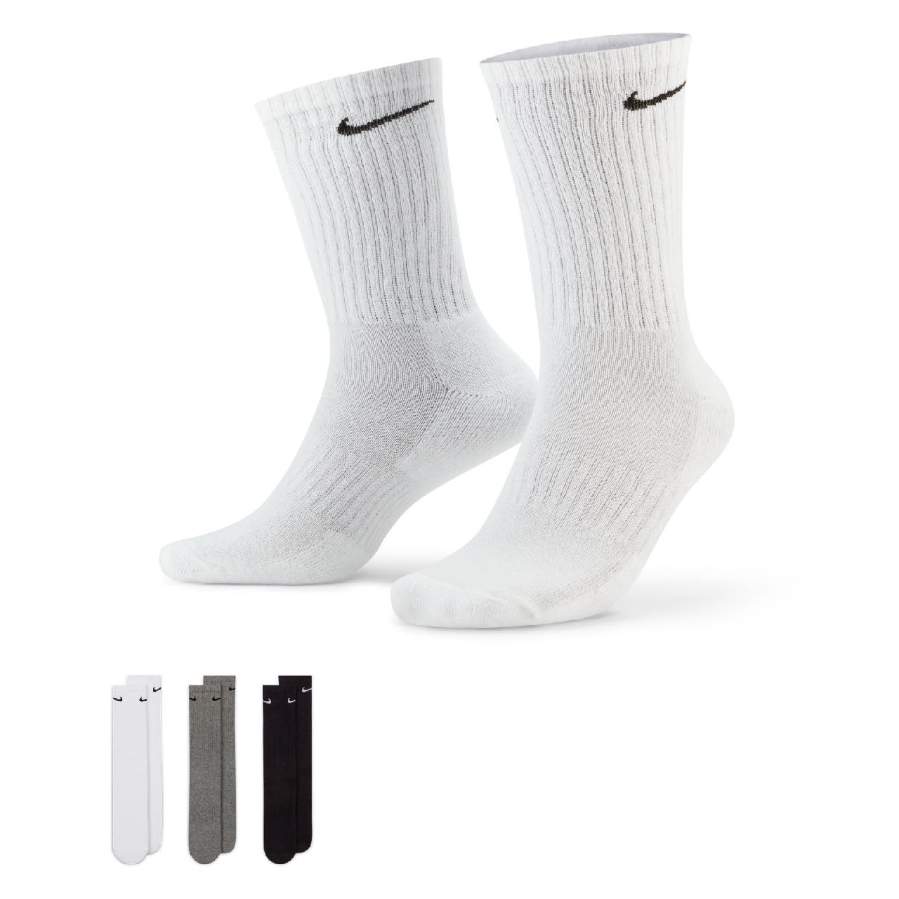 Nike SX7664 Season 2021/22 Sport Socks Unisex white(black)/carbon heather(black)/black(white) S