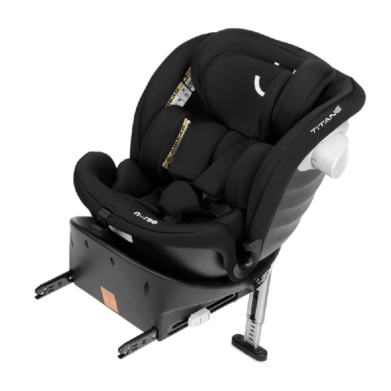 Nurse Titane Silla de Coche i-Size 40–150 cm, 360º, ISOFIX y Pata de Apoyo, A Contramarcha y C