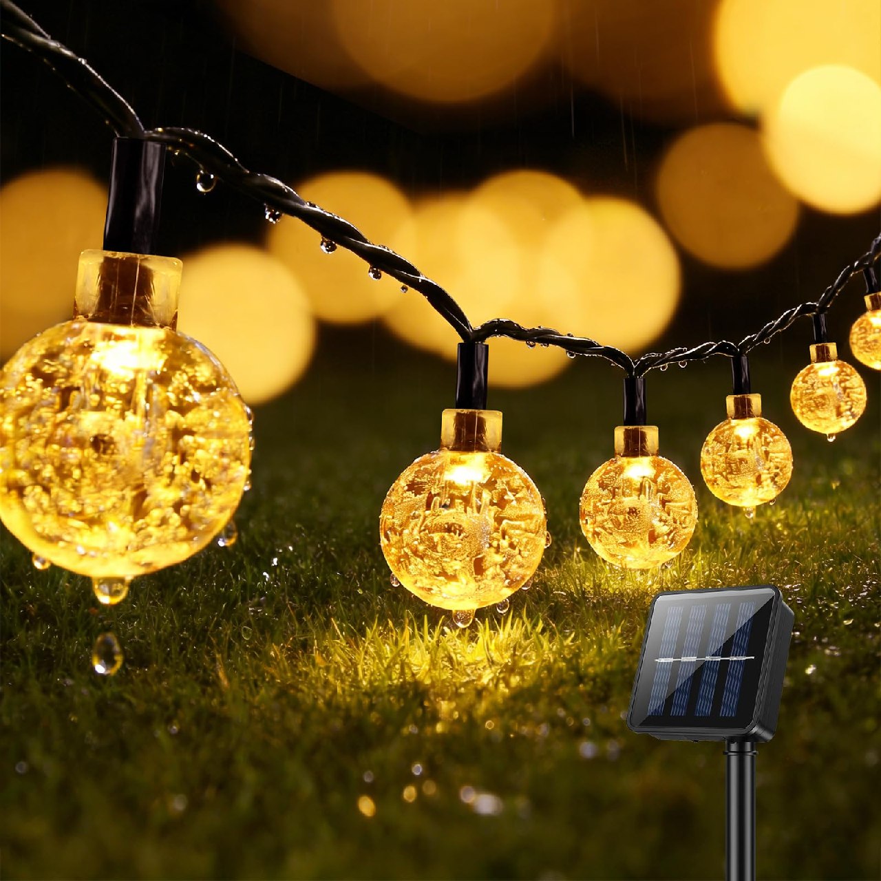Suright Guirnaldas Luces Exterior Solar, 13M 60 LEDs Luces Solares LED Exterior Jardin, 8 Modos c