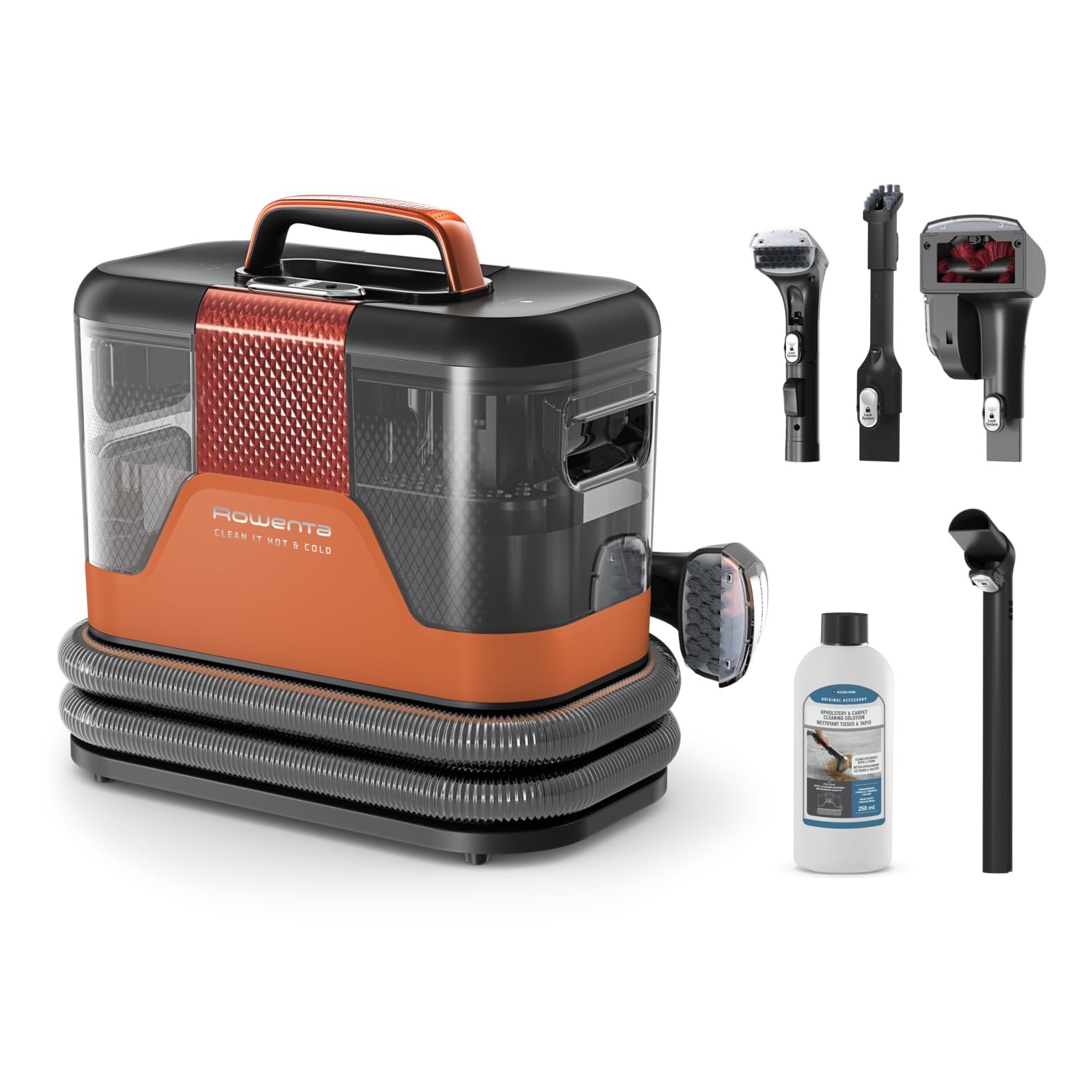 Rowenta Clean It Hot & Cold, Aspirador de tapicerías, Limpiador de manchas y moquetas, Potencia