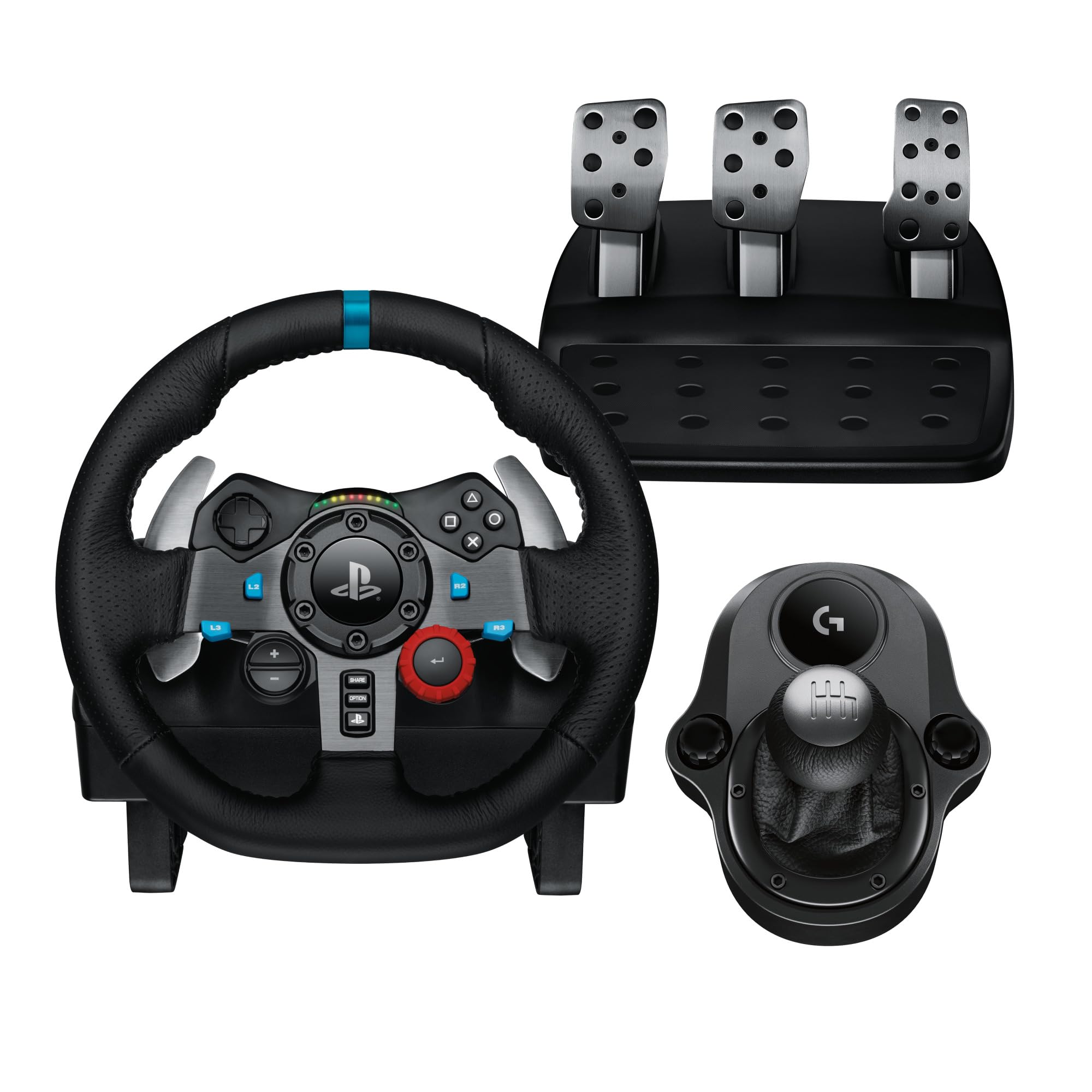 Logitech G G29 SE Driving Force, volante de carreras y pedales, Force Feedback, Cuero auténtico