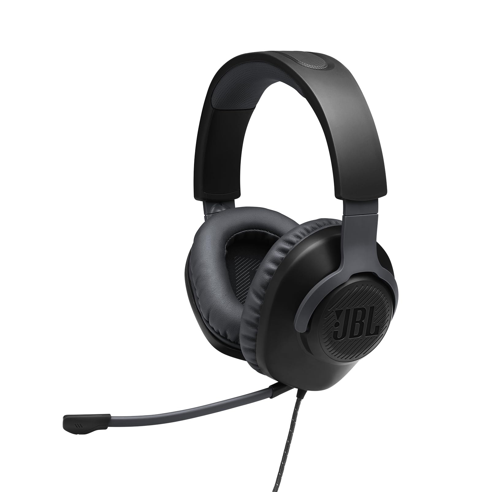 JBL Quantum 100 Auriculares para gamers con sonido QuantumSOUND, micrófono Boom diseño ligero