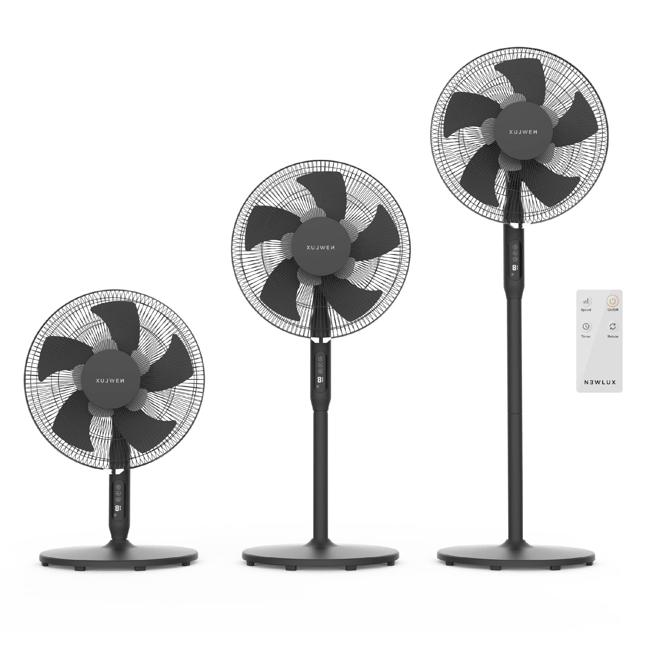 Newlux - Ventilador de Pie con Mando a Distancia 3 en 1 W1050 Smart 10 Aspas de ø40cm, 3 Vel. y