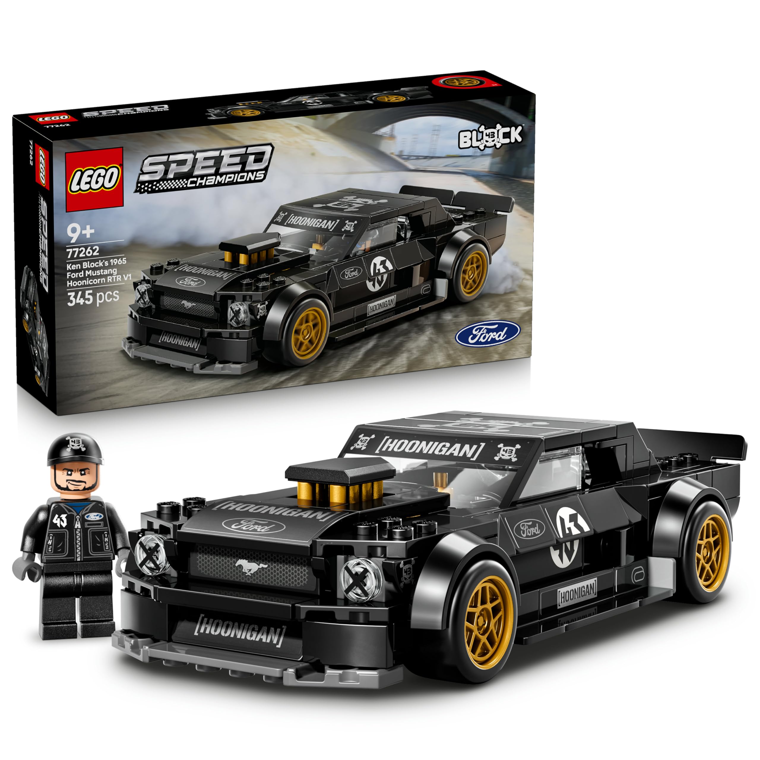 LEGO Speed Champions 65 Ford Mustang Hoonicorn V1 de Ken Block - Maqueta de Coche de Carreras de