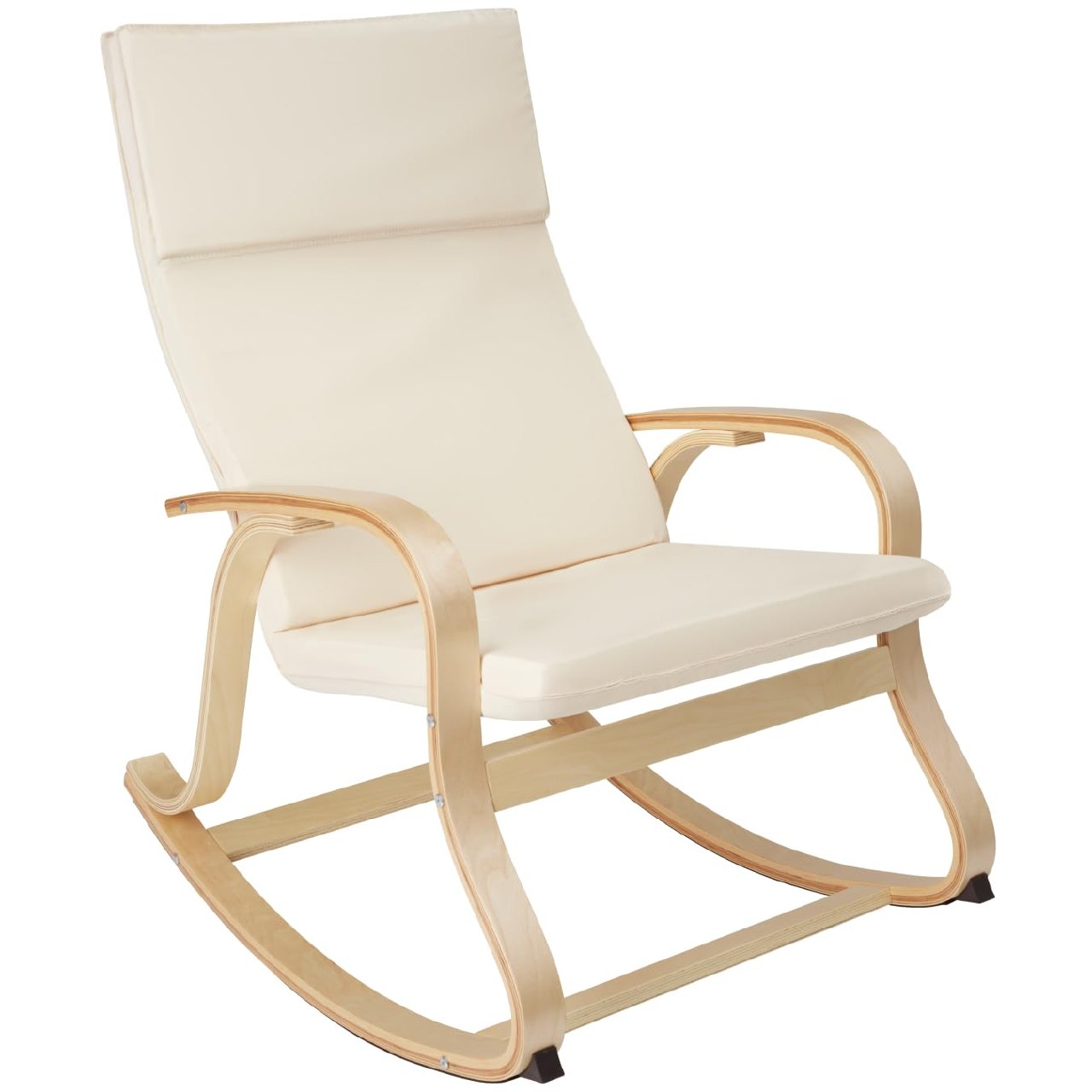 tectake 801034 - Mecedora Roca de Madera de Abedul 150kg, Silla Mecedora, Oscilante, Sillón Ergo