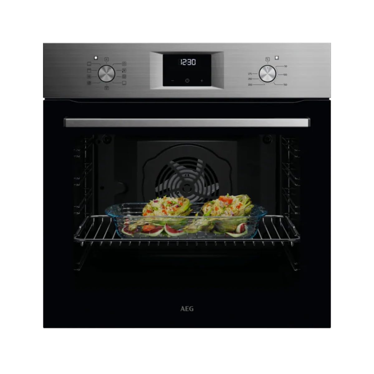 AEG Horno Multifunción OU5AB21FSM, 72 L, Limpieza AquaClean, 9 Programas, Ventilador XXL Surroun