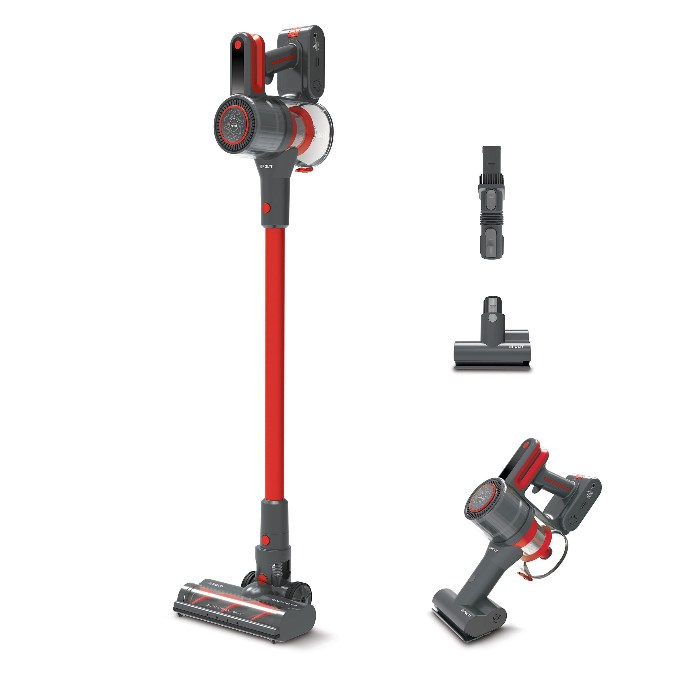 Polti Forzaspira D-Power SR550, Escoba Eléctrica Sin Cable, 2 en 1, Motor Digital y Tecnología
