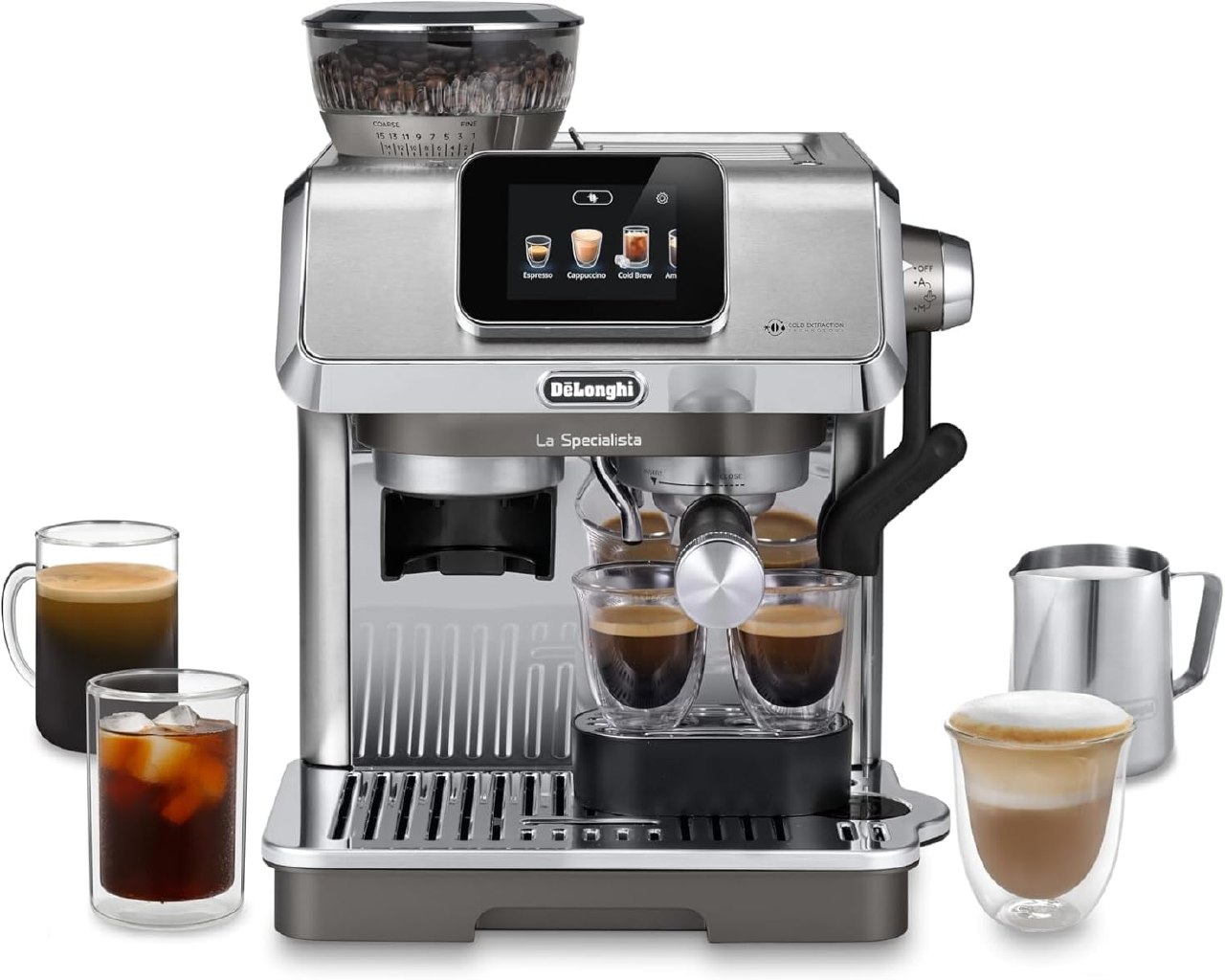 De’Longhi La Specialista Touch – Perfetto Cafetera Espresso, Molinillo Integrado, 10 Bebidas