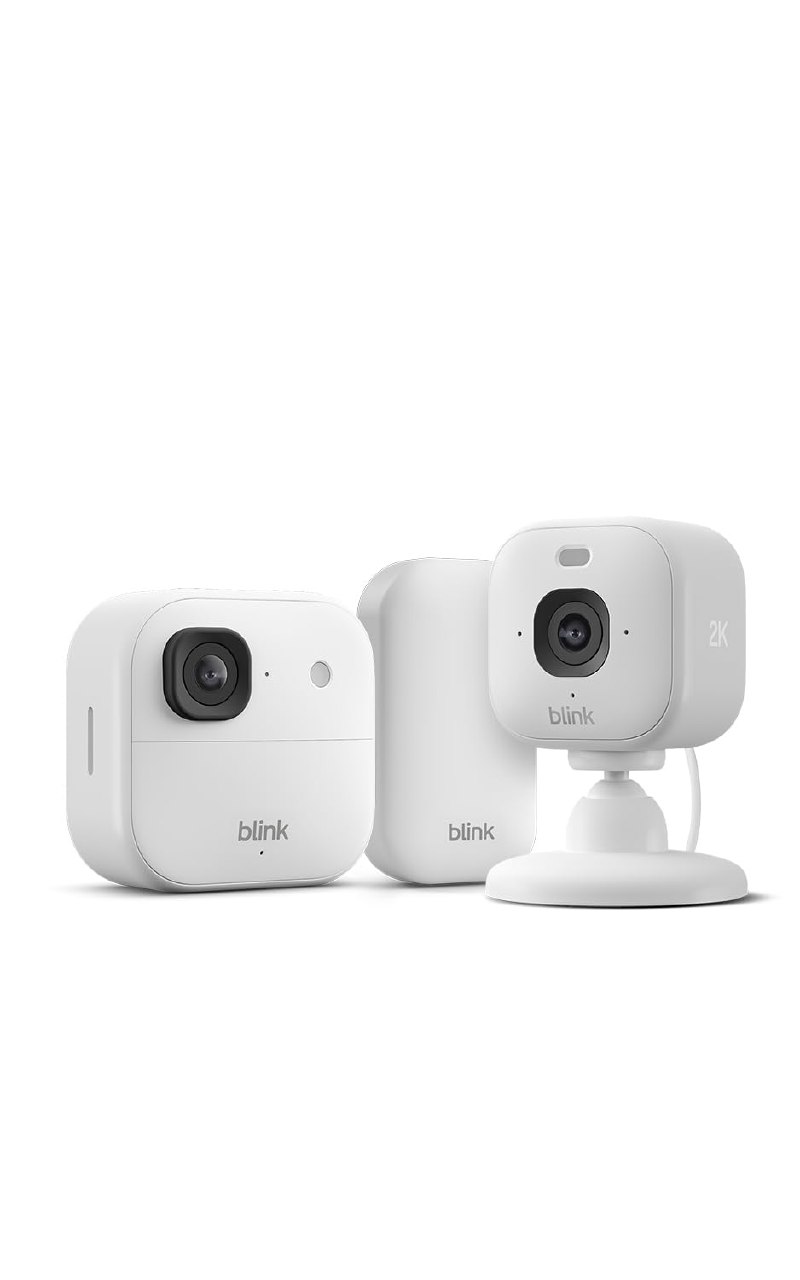 Cámara exterior 2K+ Blink + Cámara Mini 2K+ — cámara de seguridad inteligente inalámbrica