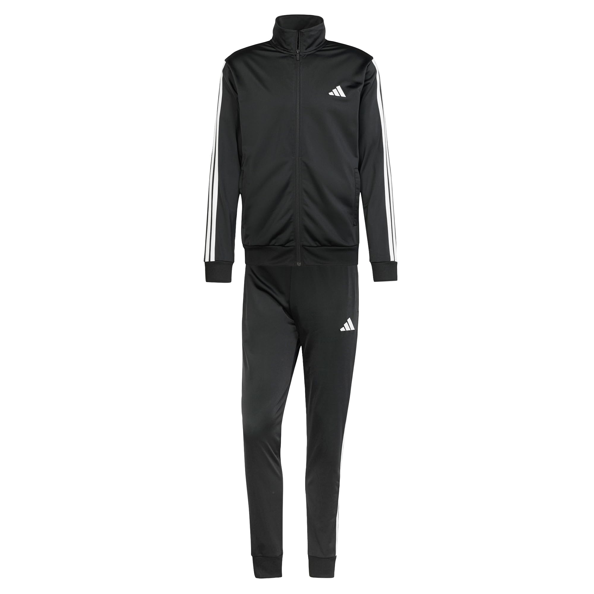 adidas Hombre Sportswear Basic 3 Stripes Tricot Track Suit, Black, XL