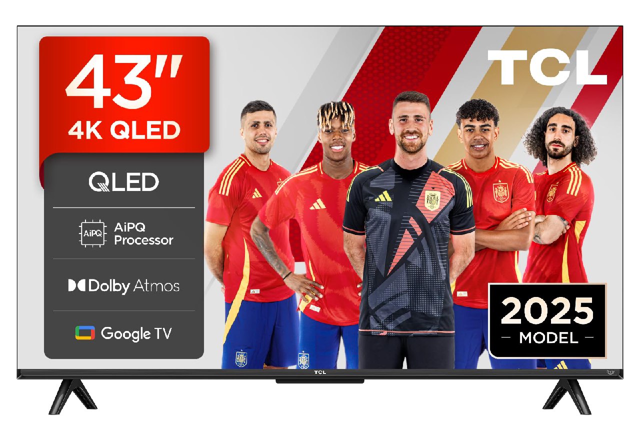 TCL 43T69C Televisor 43 Pulgadas QLED 4K Smart TV, Game Master 120Hz, Dolby Vision y Atmos, VRR y