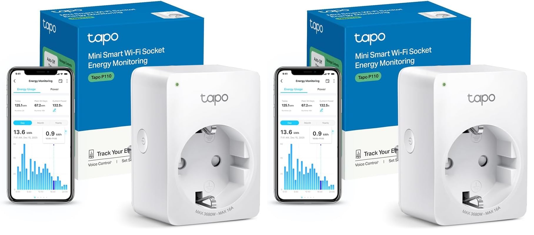 TP-Link Tapo P110 - Mini Enchufe Inteligente Wi-Fi (con Monitoreo Energético),Programar el Encen
