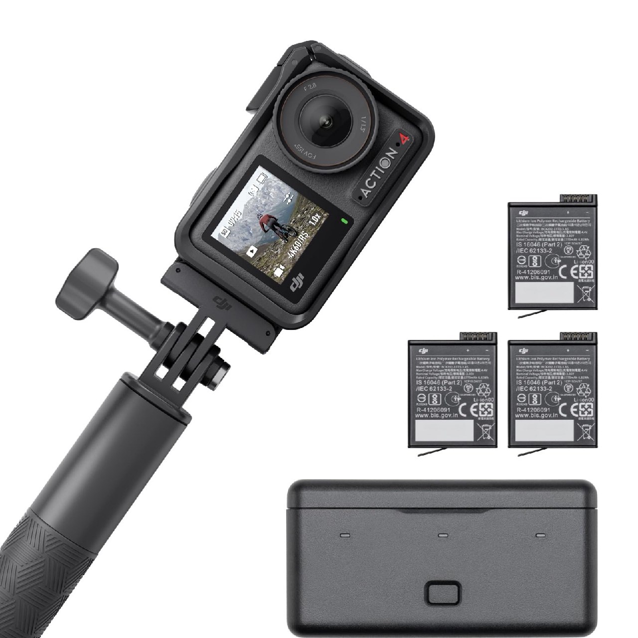 DJI Osmo Action 4 Pack Aventura: cámara deportiva 4K/120fps con sensor de 1/1.3pulgadas, D-Log M