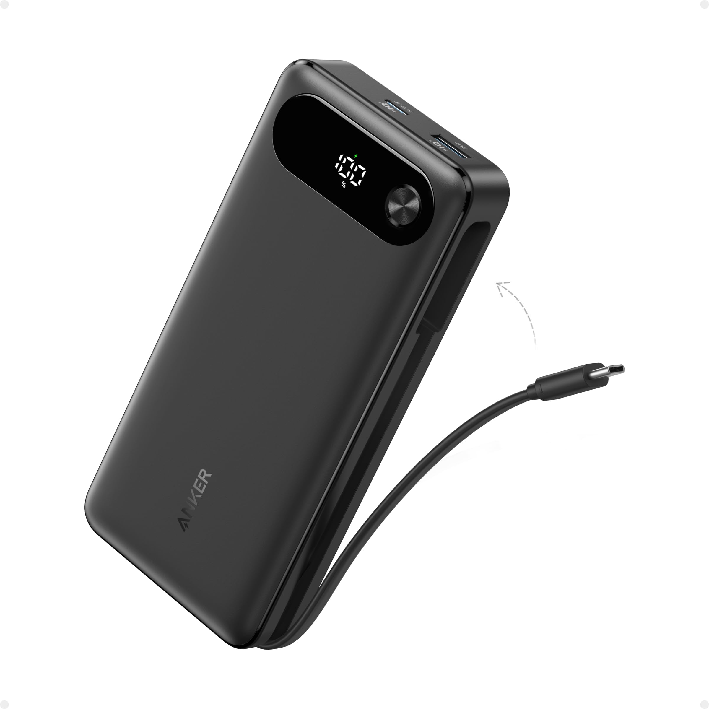 Anker Cargador portátil de 20.000 mAh con Cable USB C Integrado, batería de Carga rápida de 87