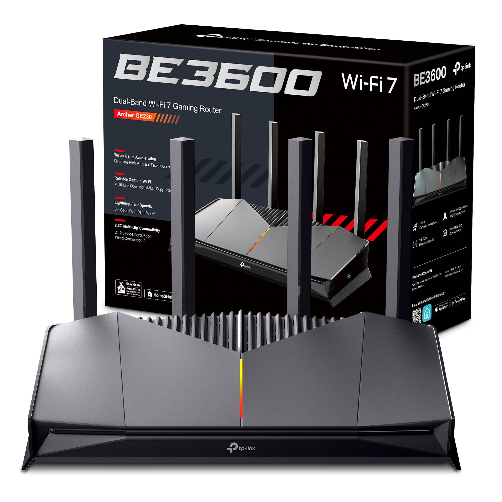 TP-Link Archer GE230 - Router Gaming Wi-Fi 7 BE3600, Doble Banda (2882Mbps en 5GHz y 688Mbps en 2