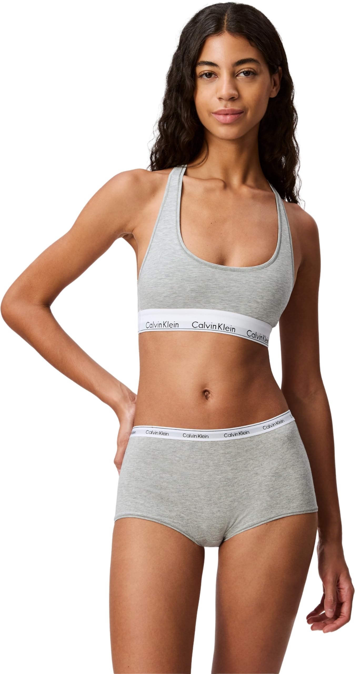 Calvin Klein Sujetador Bralette para Mujer Unlined Deportivo, Gris (Grey Heather), M