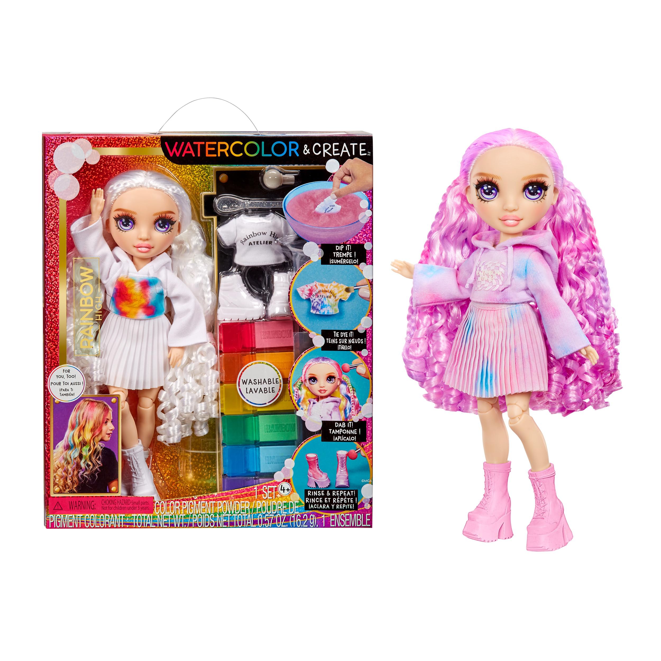 Rainbow High Watercolour & Create Diy Muñeca De Moda Con Acuarelas Lavables Y Kit De Tinte - Ojo