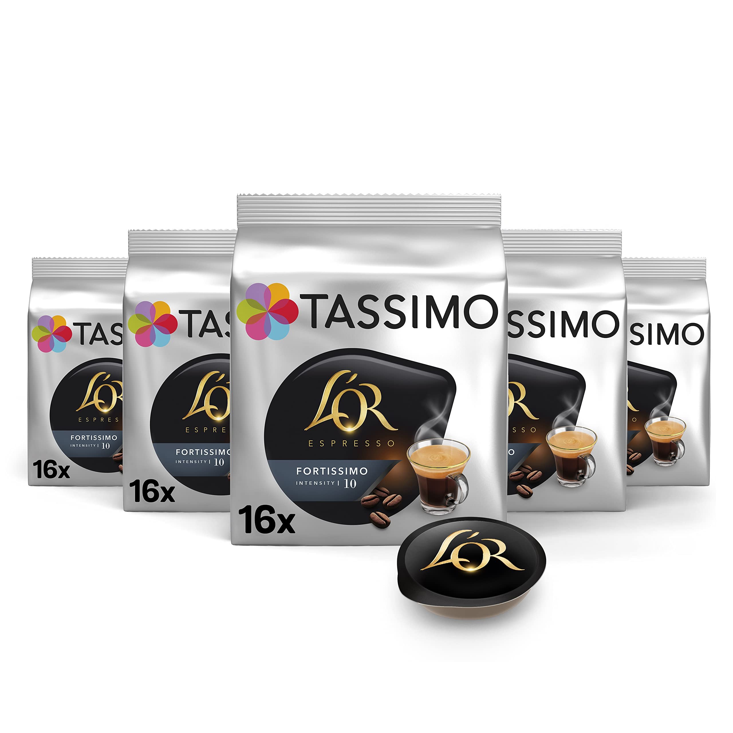 Tassimo Cápsulas de Café L’OR Espresso Fortissimo 80 Cápsulas Compatibles con Cafetera Tas
